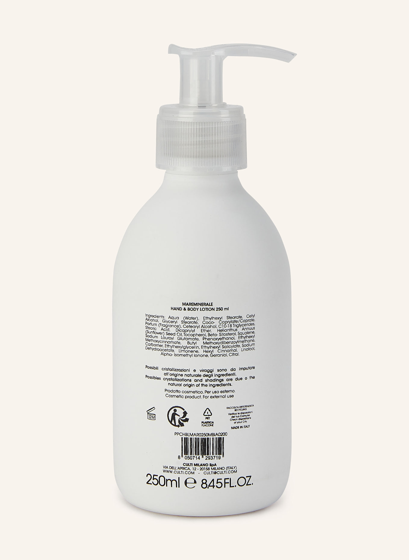 CULTI Körper- und Handlotion MAREMINERALE: WEISS