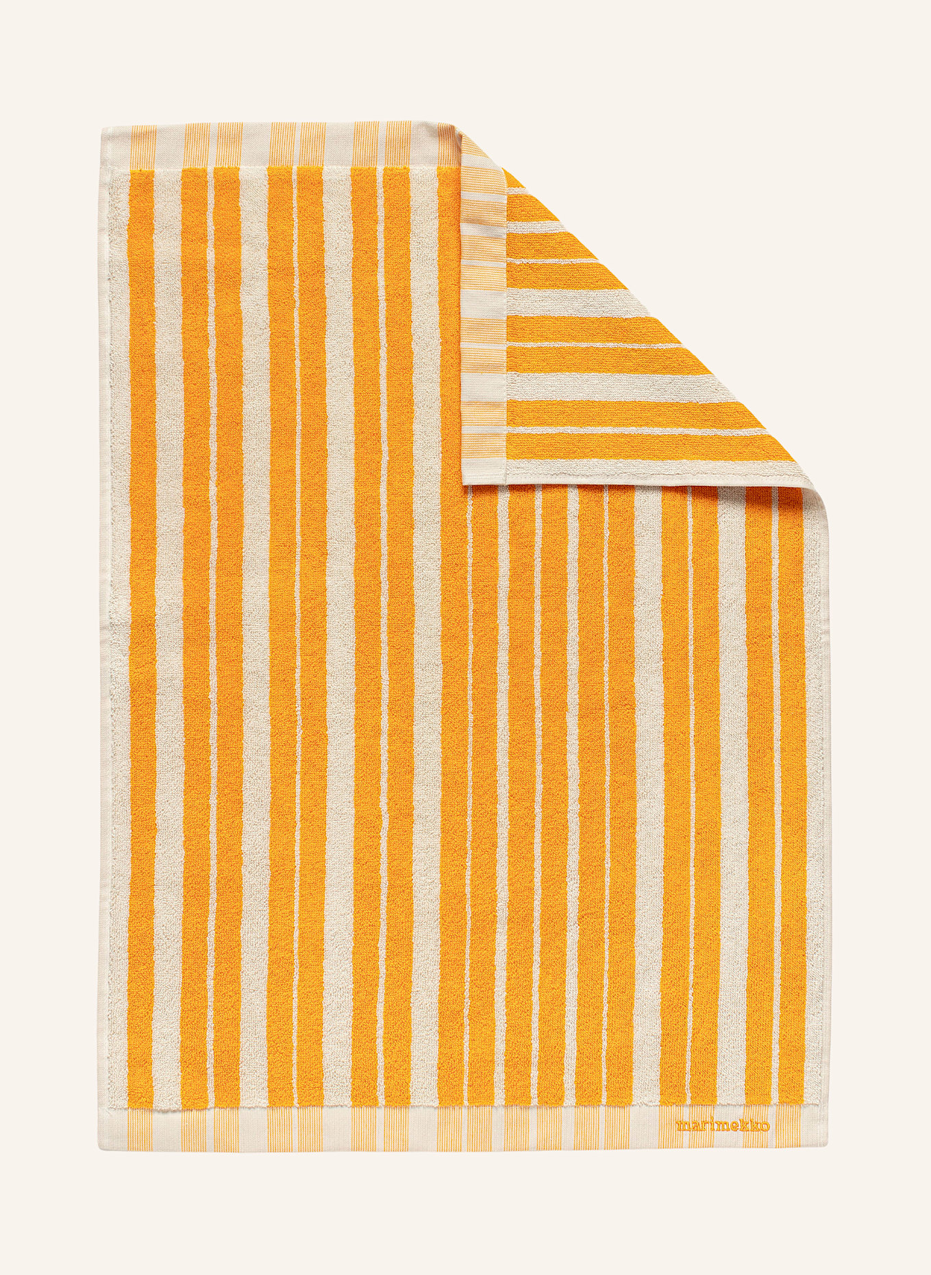 marimekko Ręcznik kąpielowy RAIDE: ECRU / POMARAŃCZOWY