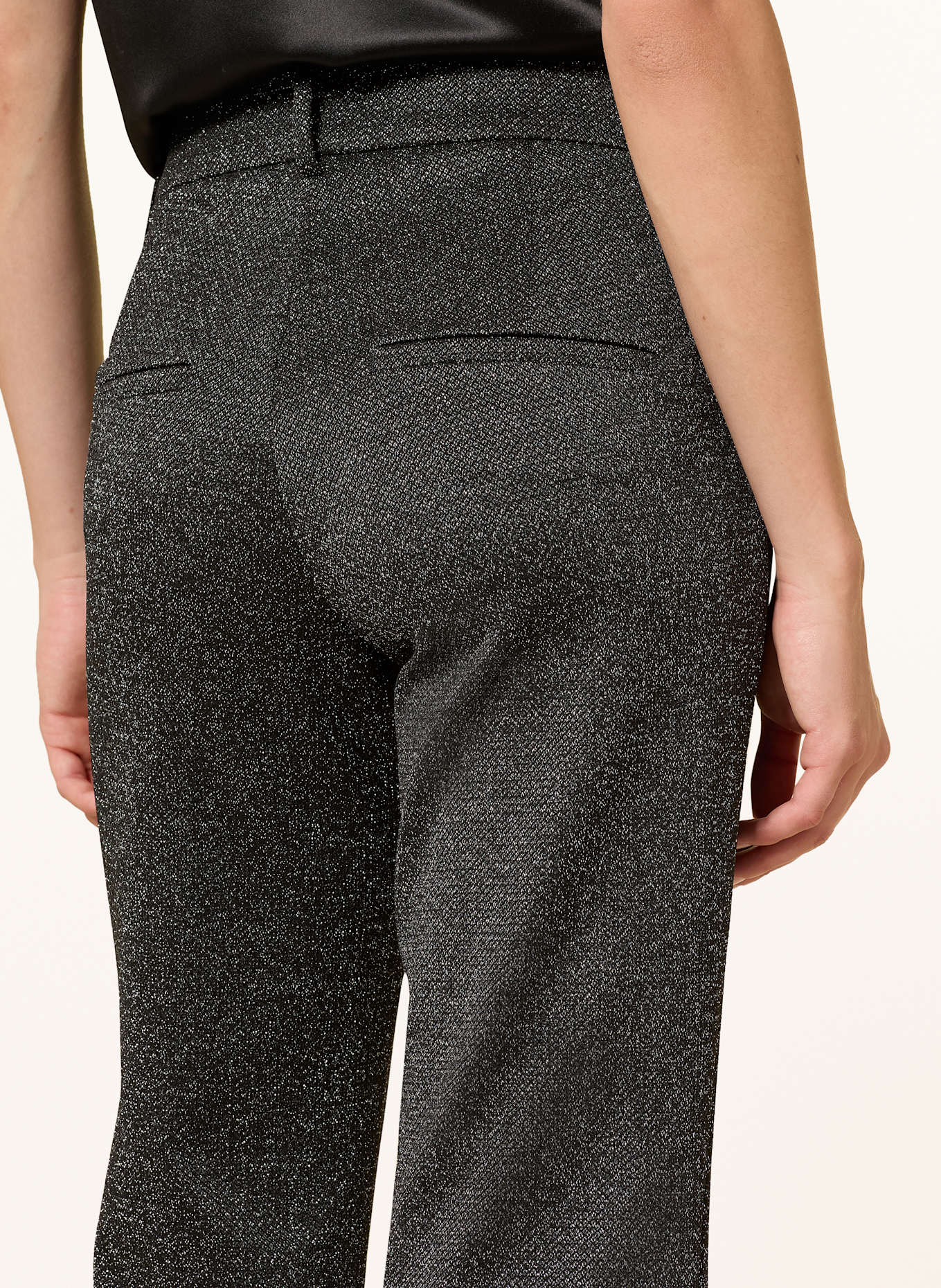 CAMBIO Hose FRANCOISE mit Glitzergarn: SCHWARZ / SILBER
