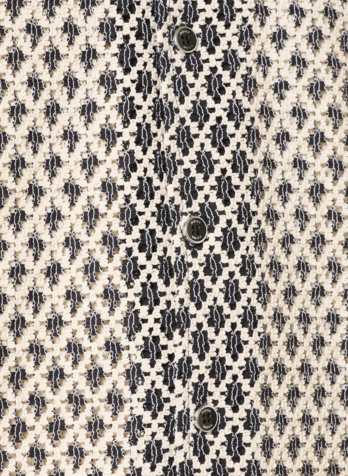 REISS Strick-Resorthemd STERLING Comfort Fit: DUNKELBLAU / WEISS