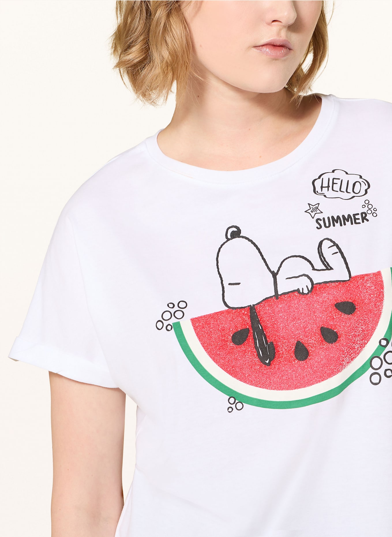 Princess GOES HOLLYWOOD T-Shirt mit Schmucksteinen: WEISS