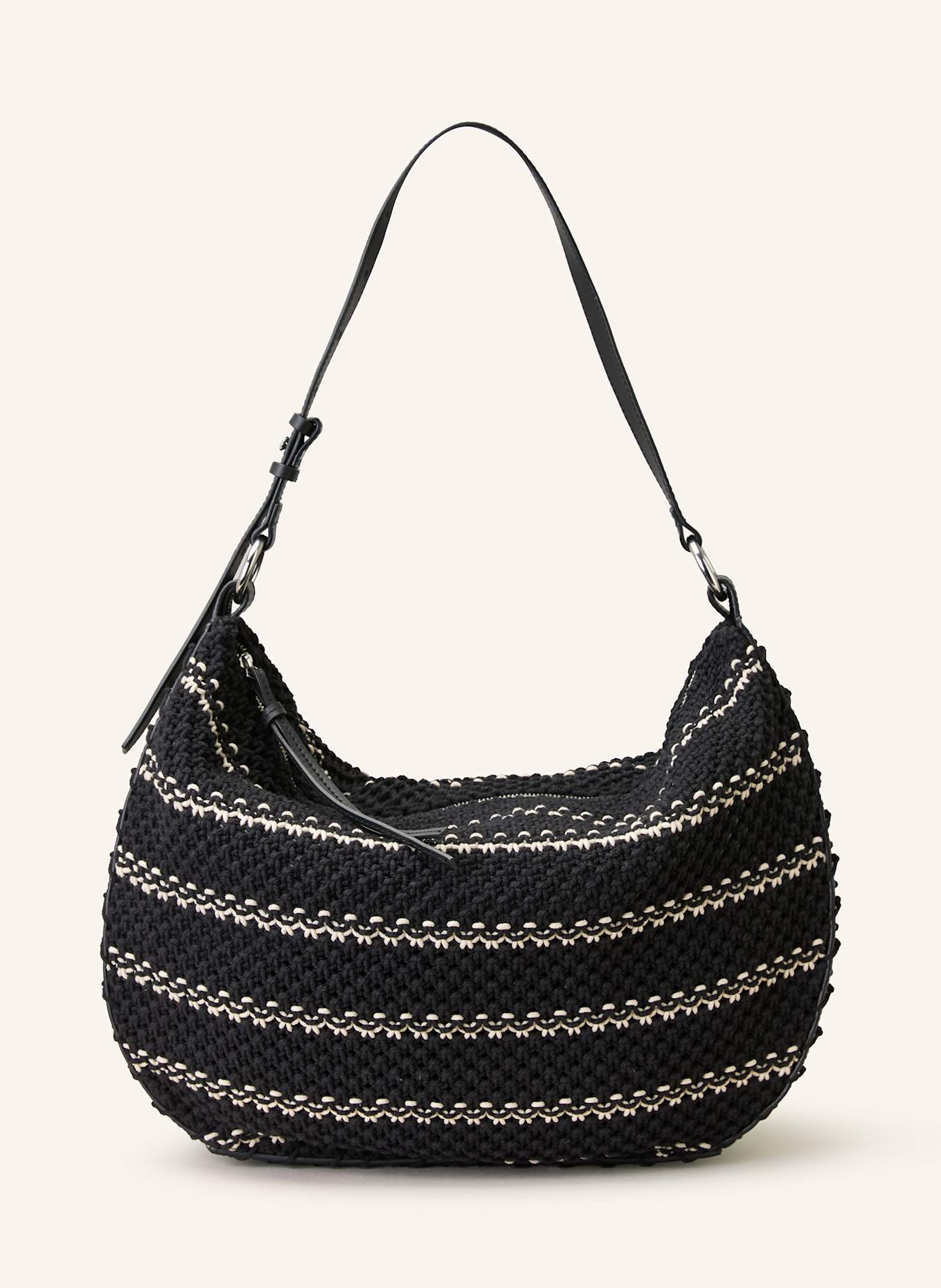ba&sh Schultertasche ARYA: SCHWARZ/ ECRU