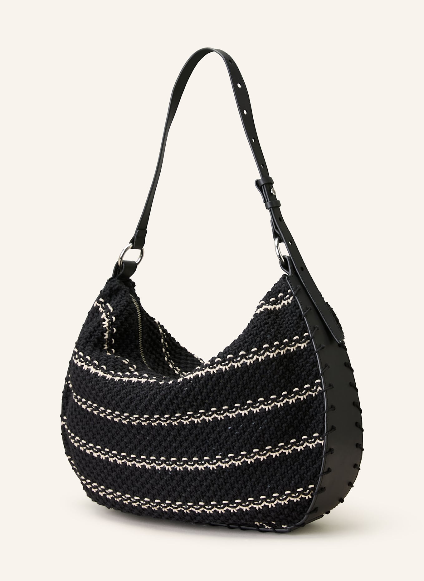 ba&sh Schultertasche ARYA: SCHWARZ/ ECRU