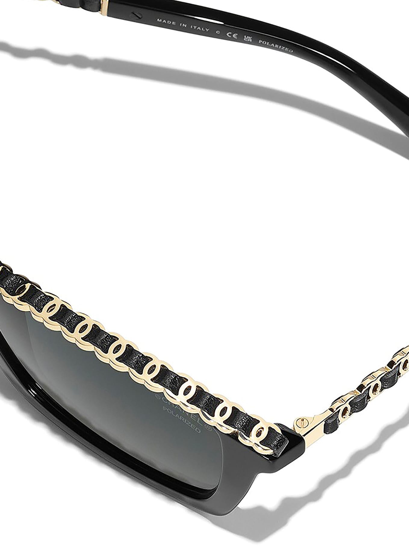 CHANEL Rechteckige Sonnenbrile: C622T8 - SCHWARZ/ GRAU POLARISIERT