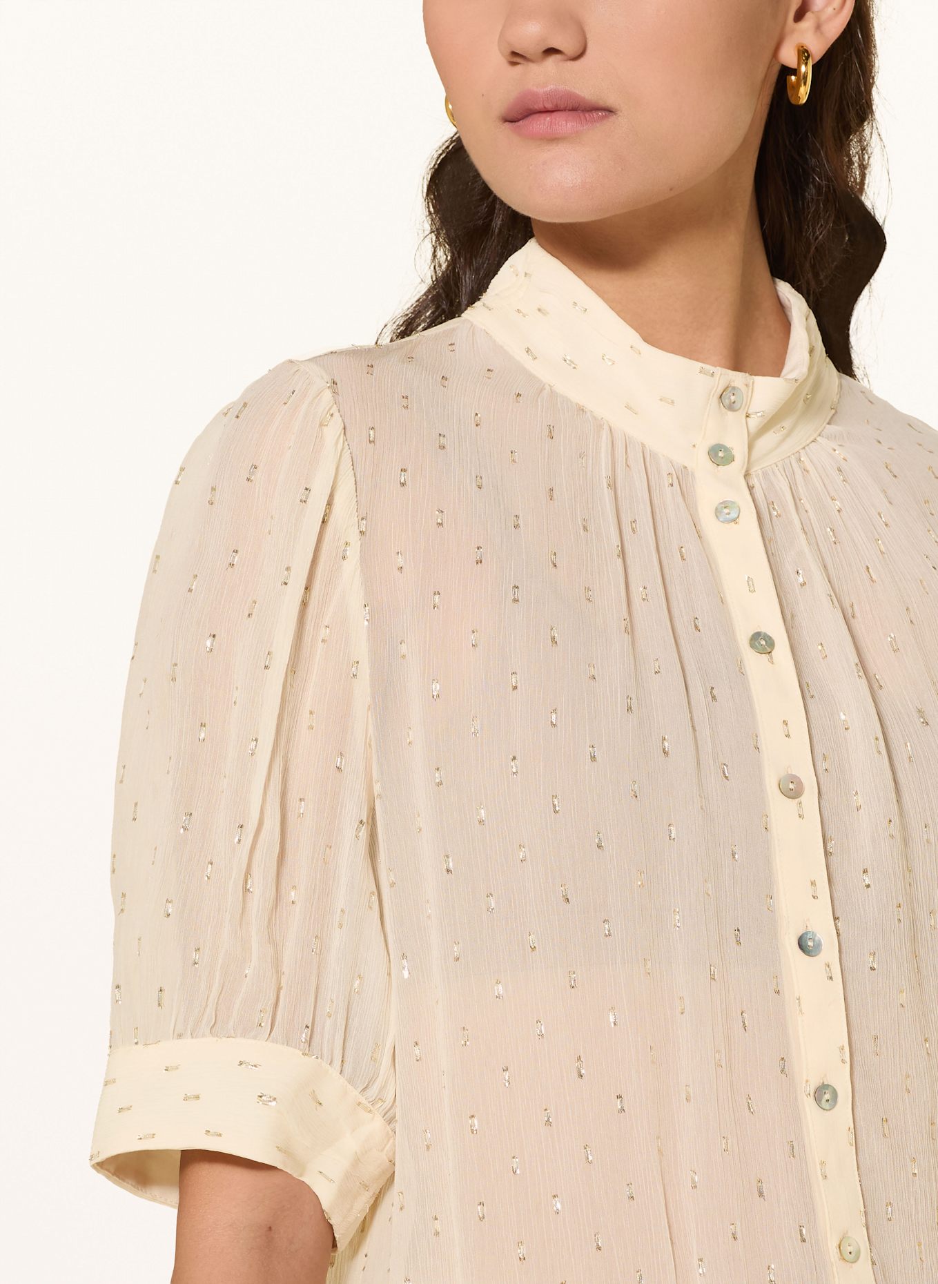 ba&sh Bluse MIMI mit Glitzergarn: ECRU