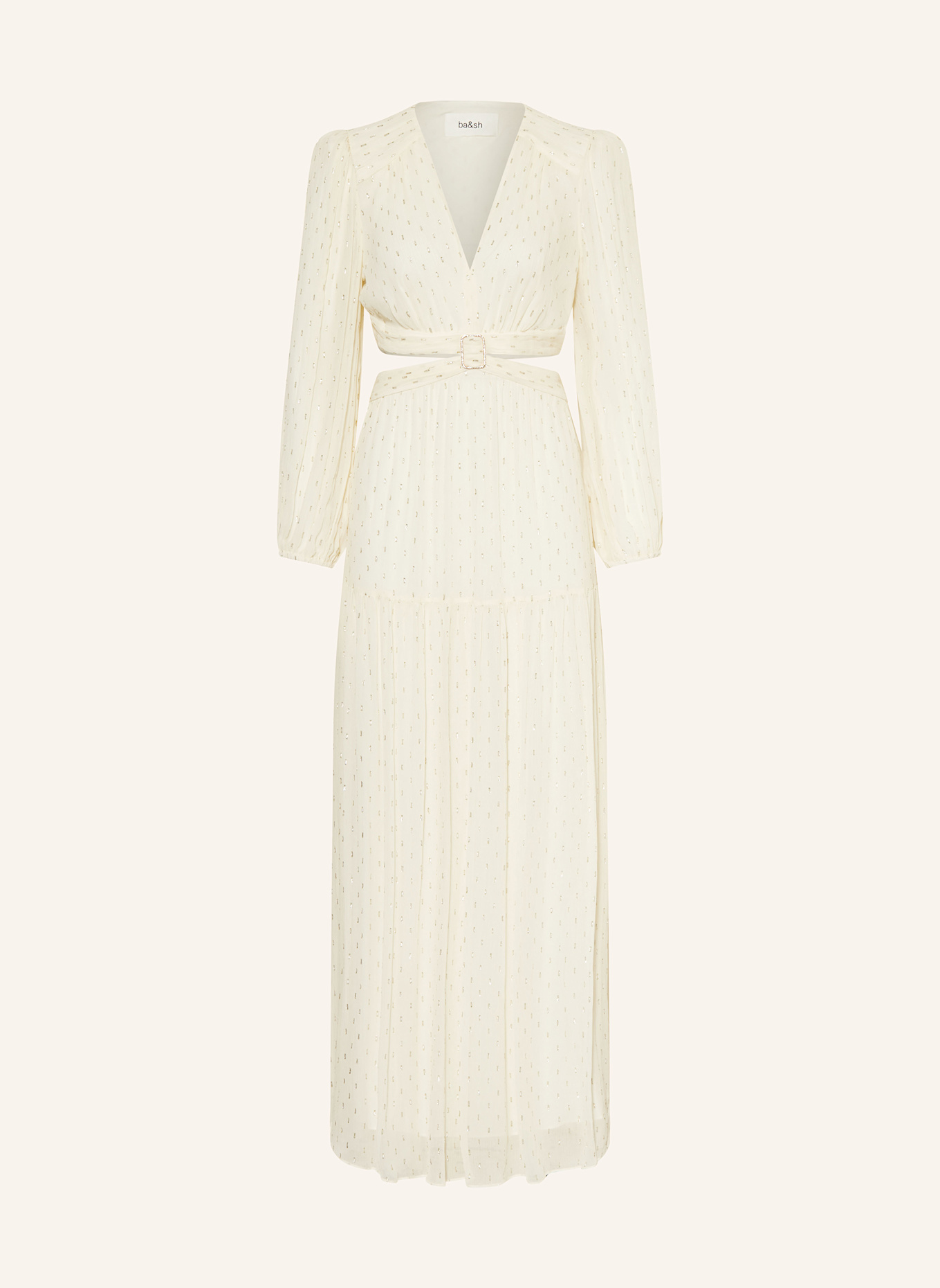 ba&sh Kleid MARRY mit Cut-outs und Glitzergarn: ECRU