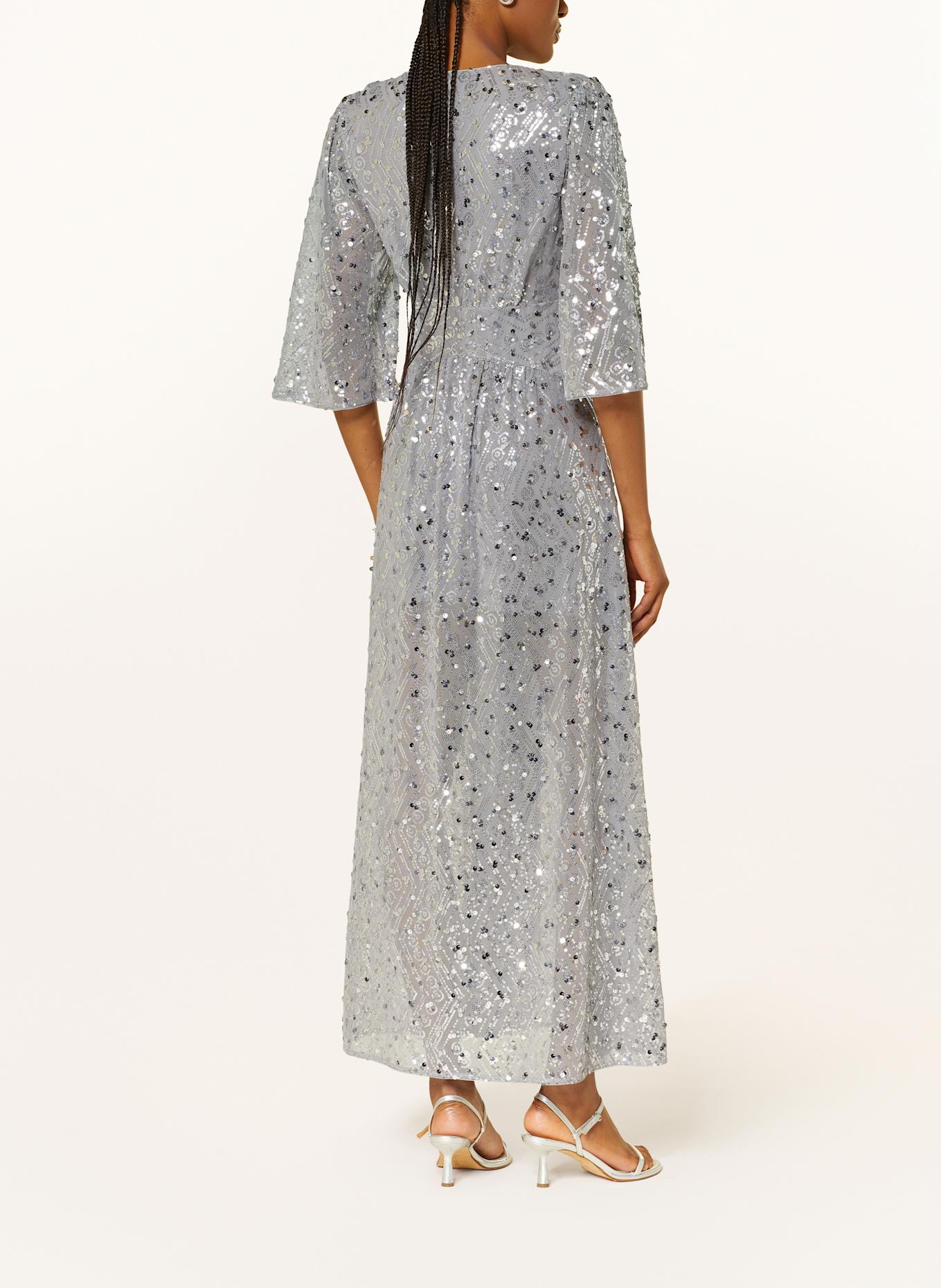 ba&sh Mesh-Kleid CONNY mit Pailletten: SILBER