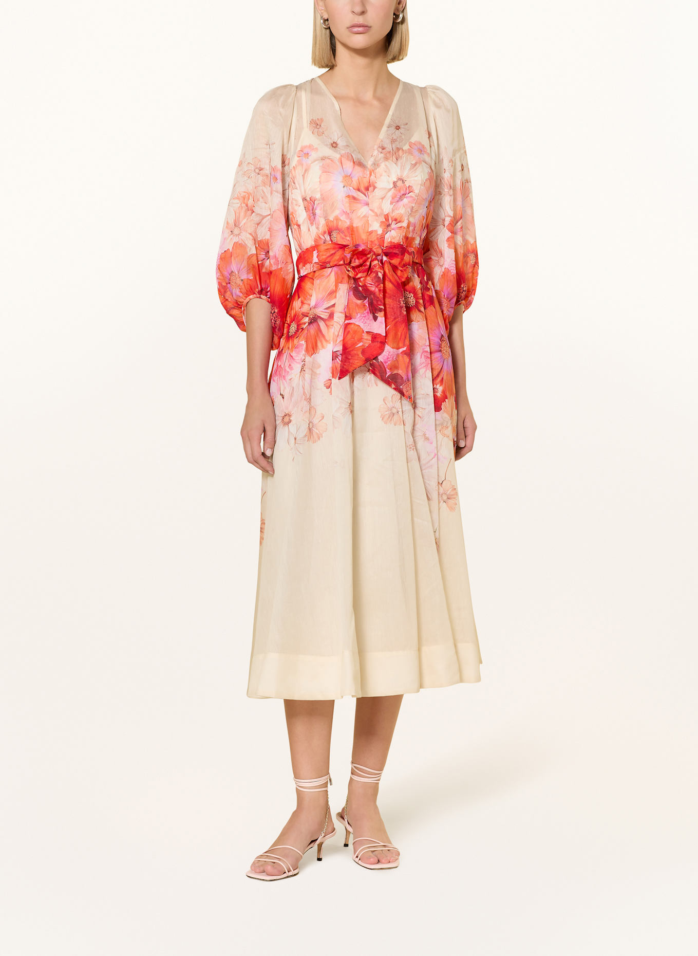 Phase Eight Kleid JASLYN mit 3/4-Arm: ECRU / ROT