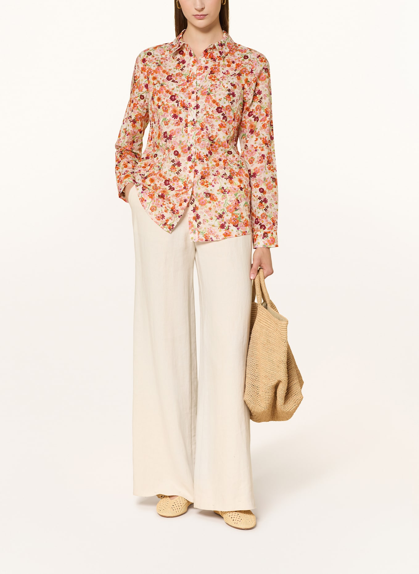 Phase Eight Hemdbluse MADDELENA: ECRU / ORANGE / HELLGRÜN