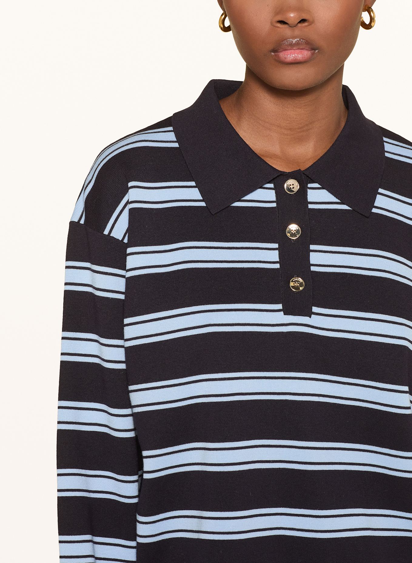 SANDRO Pullover: DUNKELBLAU / HELLBLAU