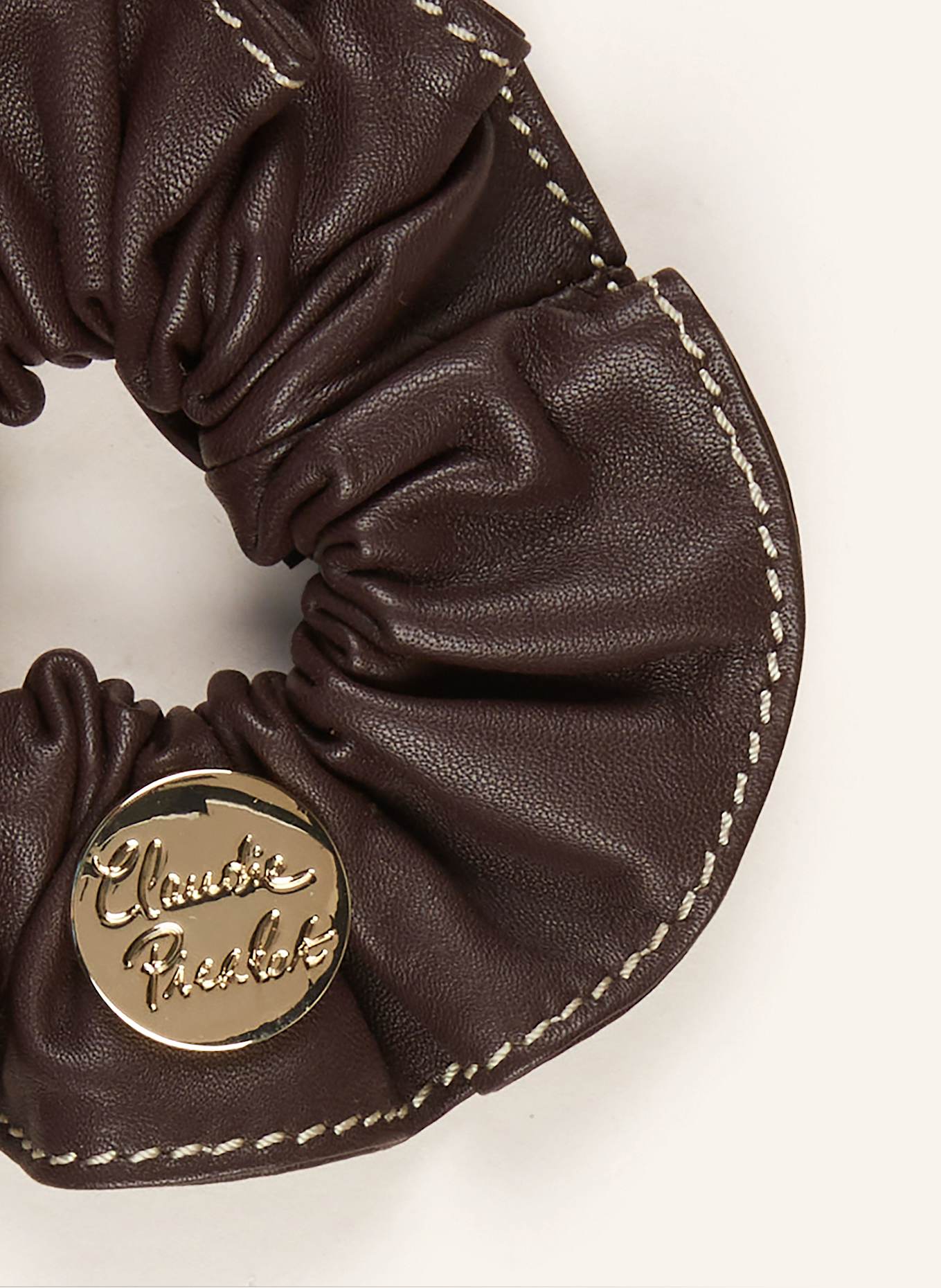 CLAUDIE PIERLOT Haargummi aus Leder: DUNKELROT