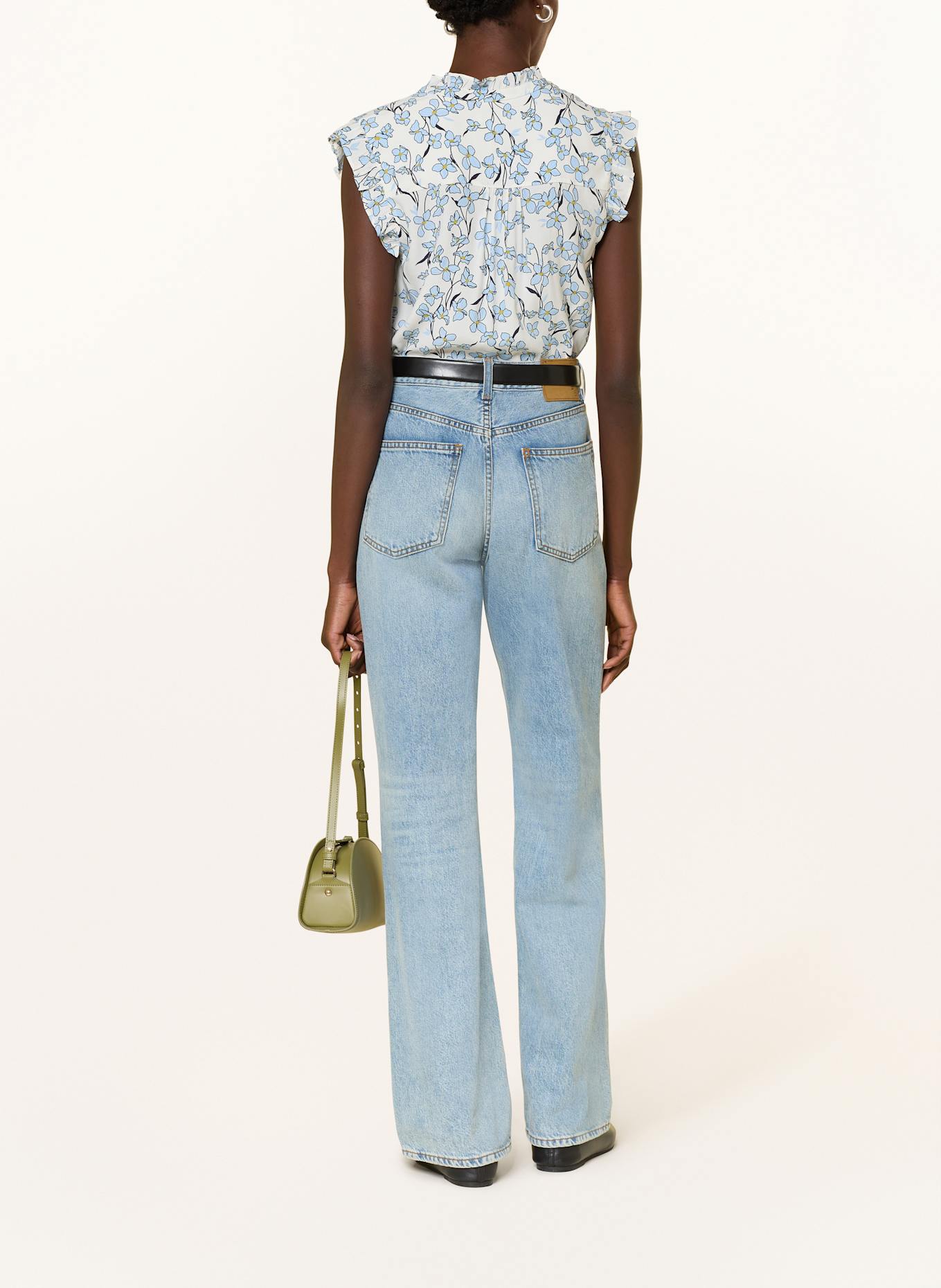 HOBBS Blusentop JULES mit Rüschen: WEISS / HELLBLAU / DUNKELBLAU