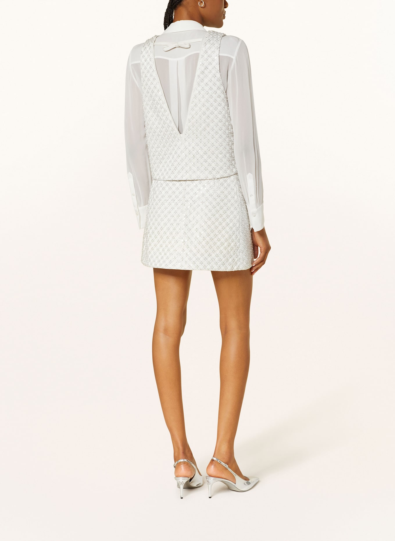 DOROTHEE SCHUMACHER Rock SPARKLING STATEMENT mit Pailletten und Schmucksteinen: ECRU