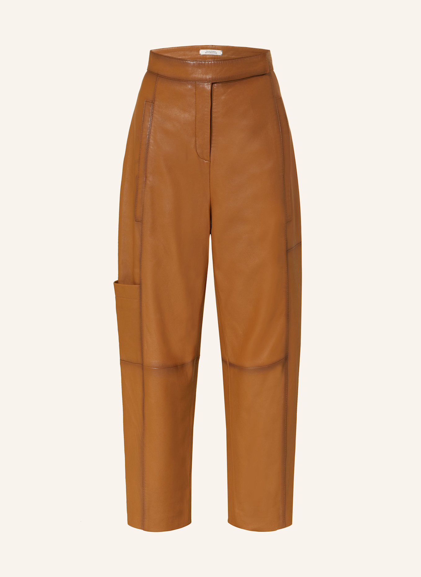 DOROTHEE SCHUMACHER 7/8-Lederhose SLEEK STATEMENT II: COGNAC