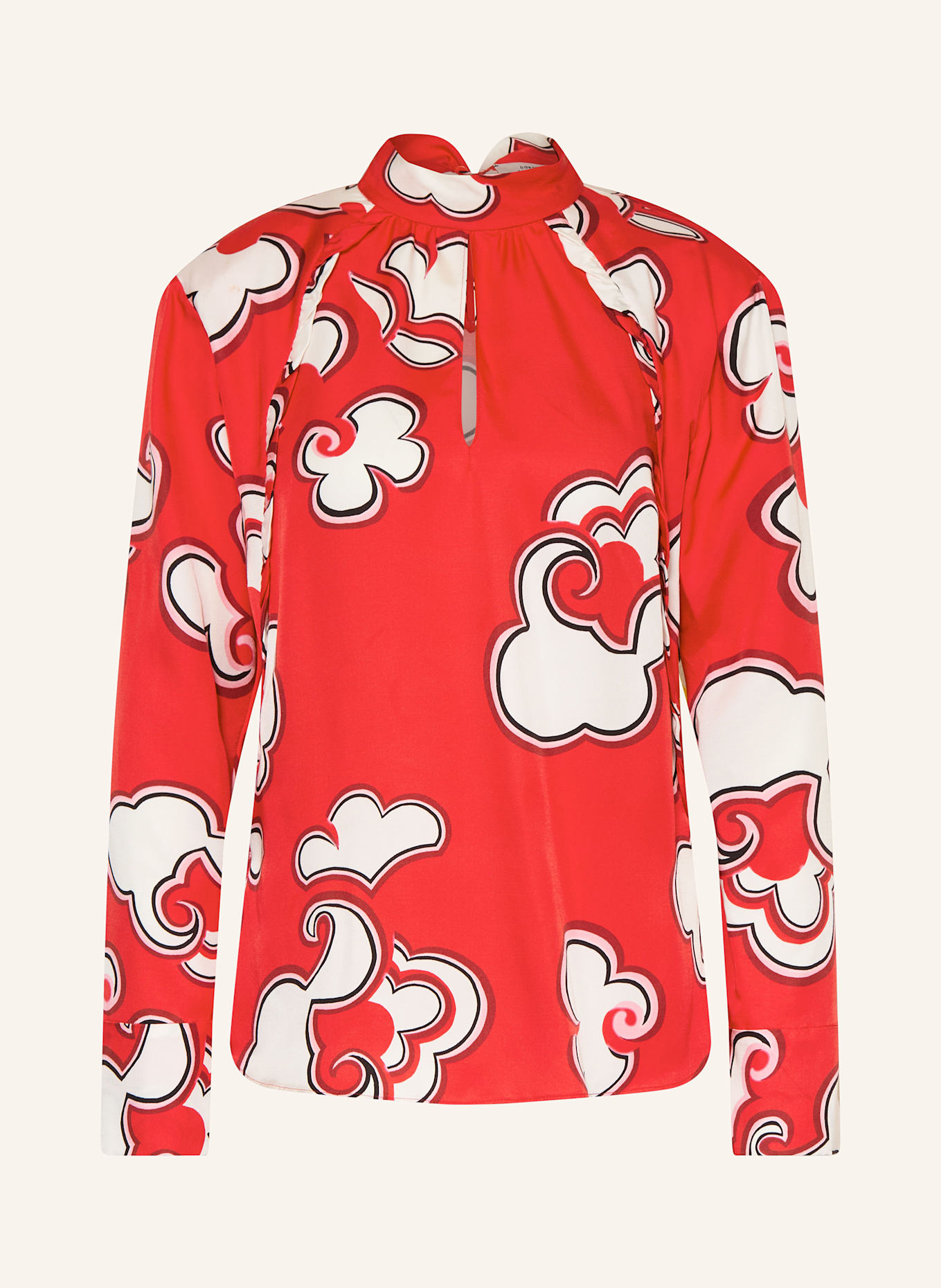 DOROTHEE SCHUMACHER Schluppenbluse SOFT FLORALS mit Cut-out: ROT / WEISS / ROSA