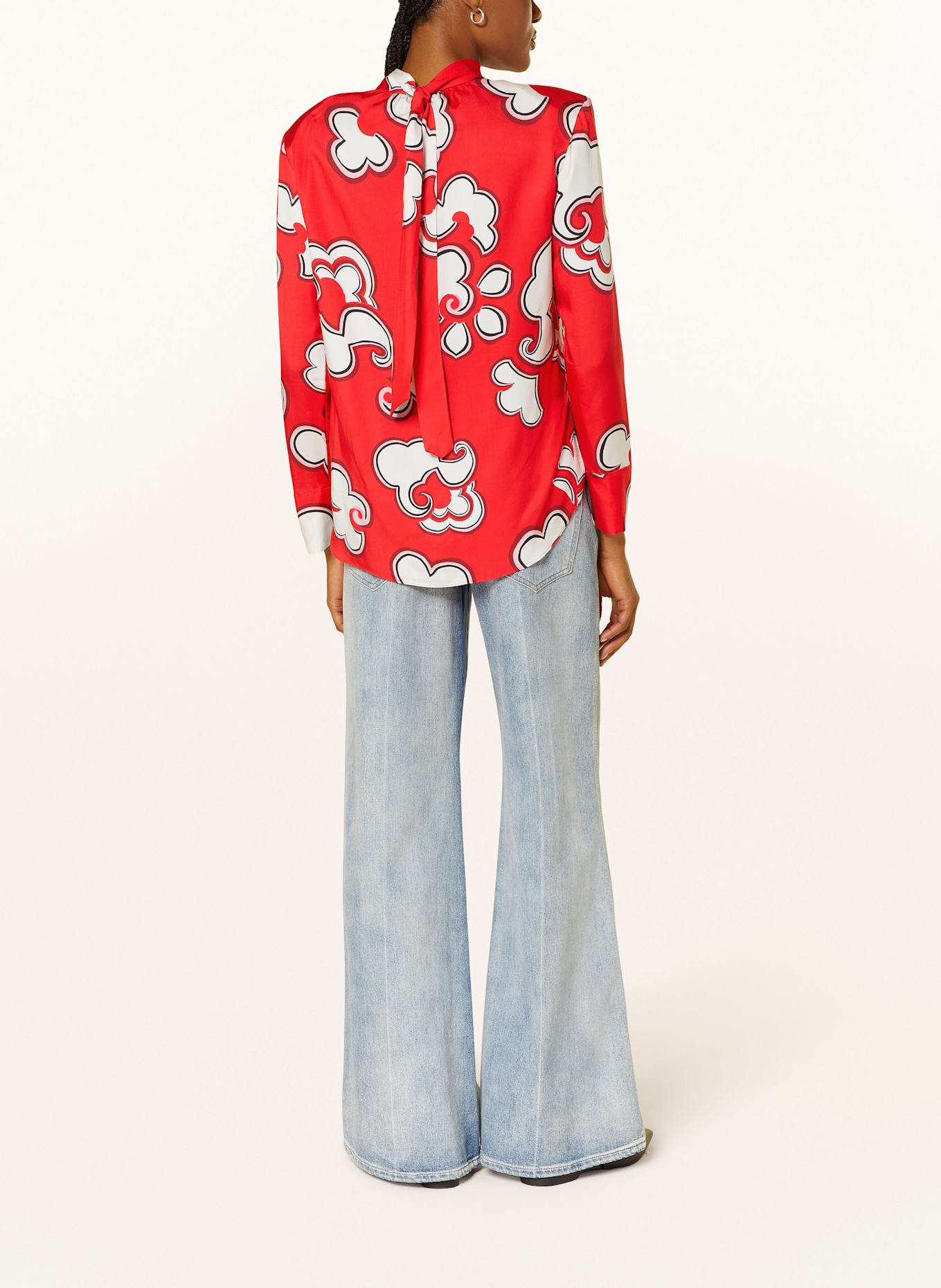 DOROTHEE SCHUMACHER Schluppenbluse SOFT FLORALS mit Cut-out: ROT / WEISS / ROSA