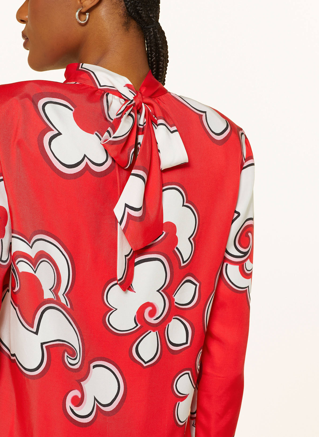 DOROTHEE SCHUMACHER Schluppenbluse SOFT FLORALS mit Cut-out: ROT / WEISS / ROSA