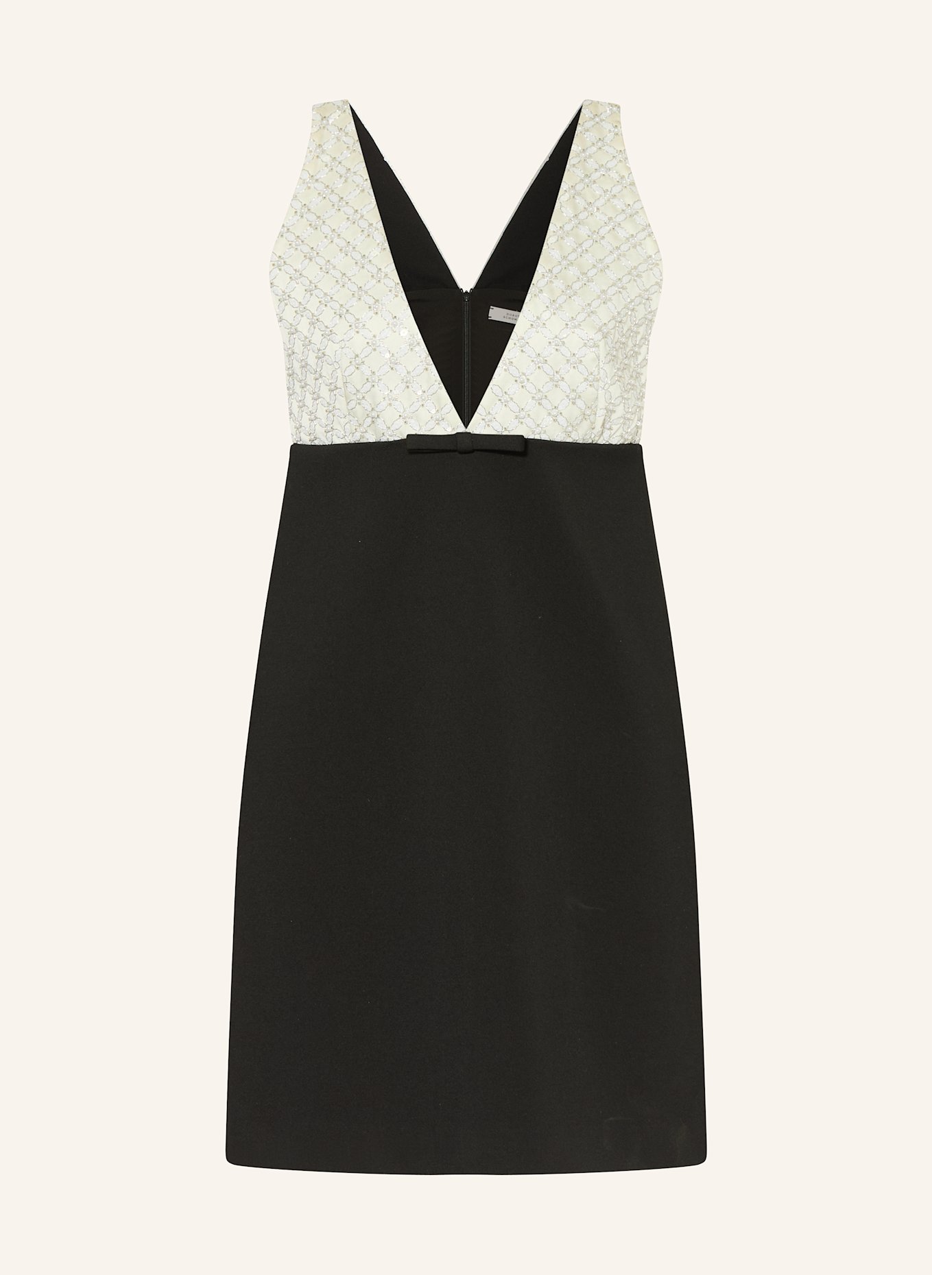 DOROTHEE SCHUMACHER Cocktailkleid EMOTIONAL ESSENCE mit Pailletten und Schmucksteinen: SCHWARZ / ECRU