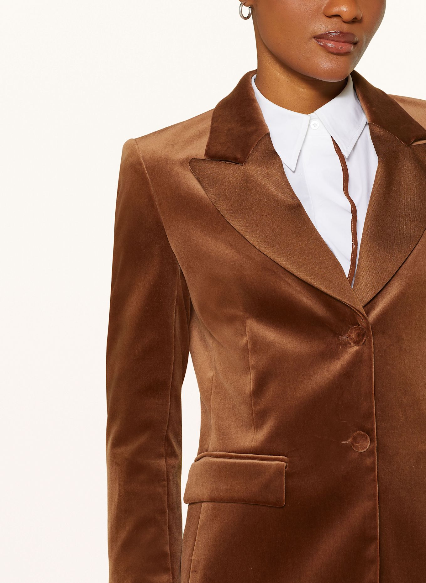 DOROTHEE SCHUMACHER ELEGANCE SOFTNESS velvet blazer: BROWN