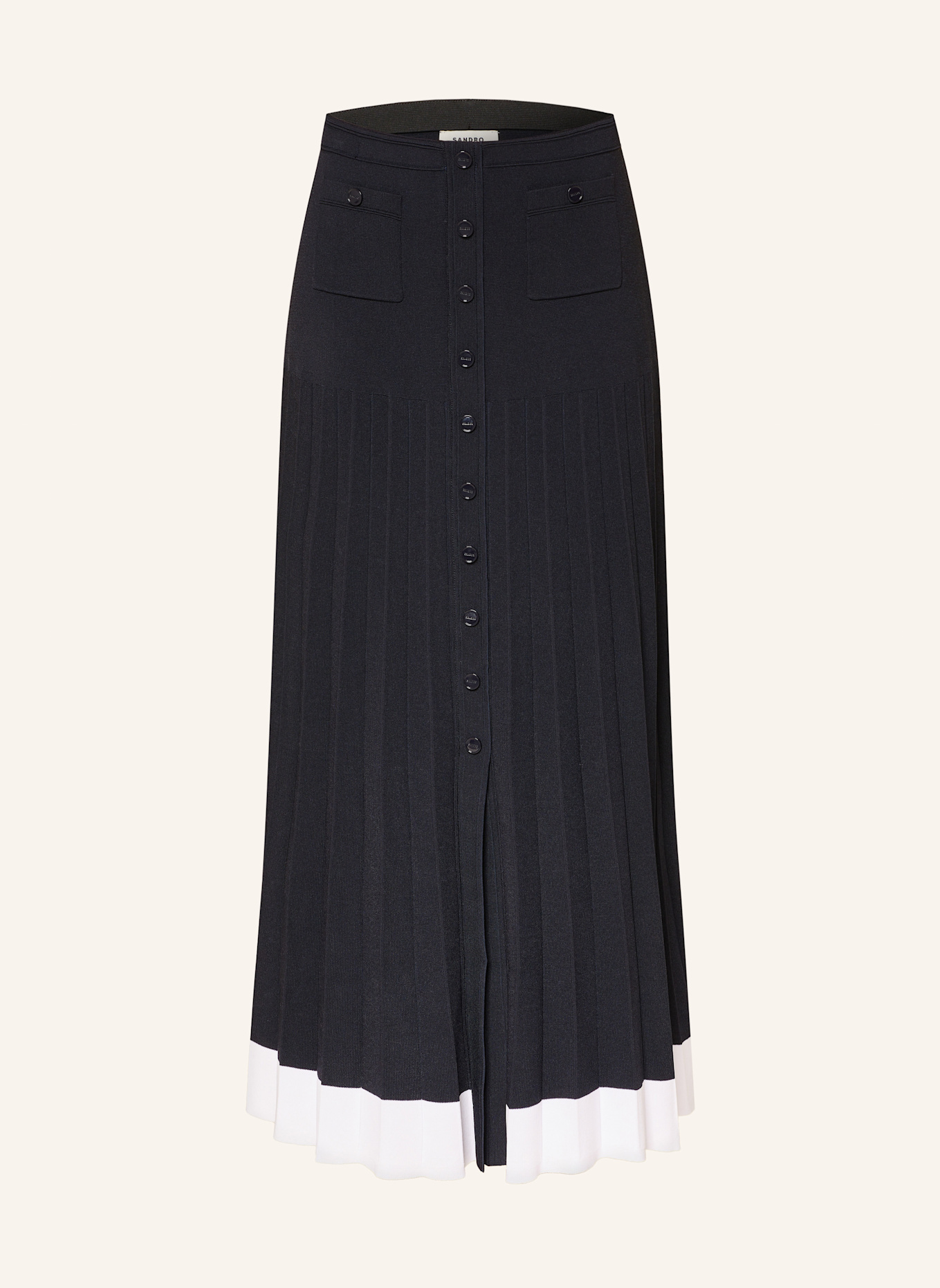 SANDRO Strickrock: DUNKELBLAU / WEISS