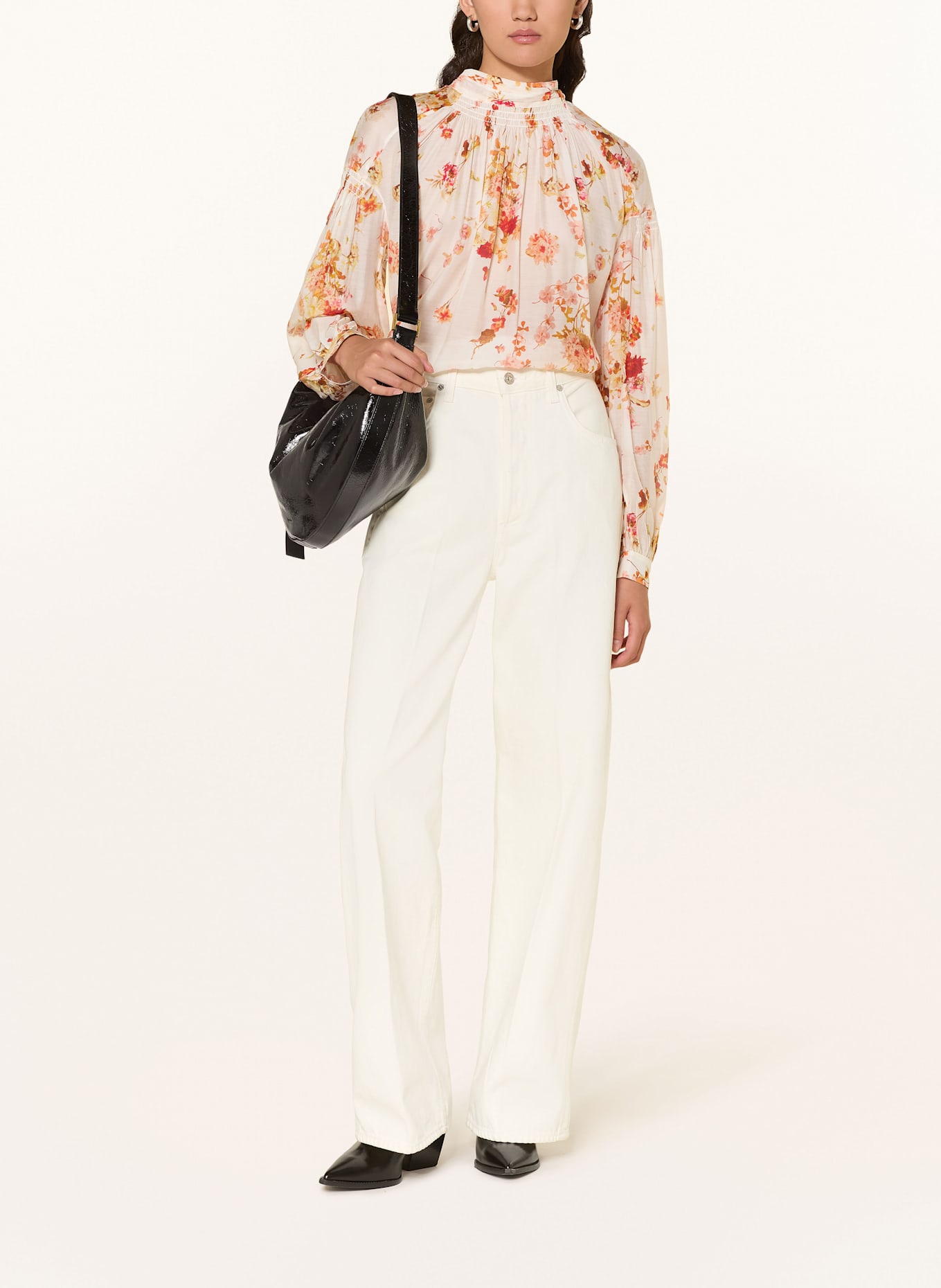 ALLSAINTS Schluppenbluse PEARLA mit Seide: ECRU / GELB / ROT