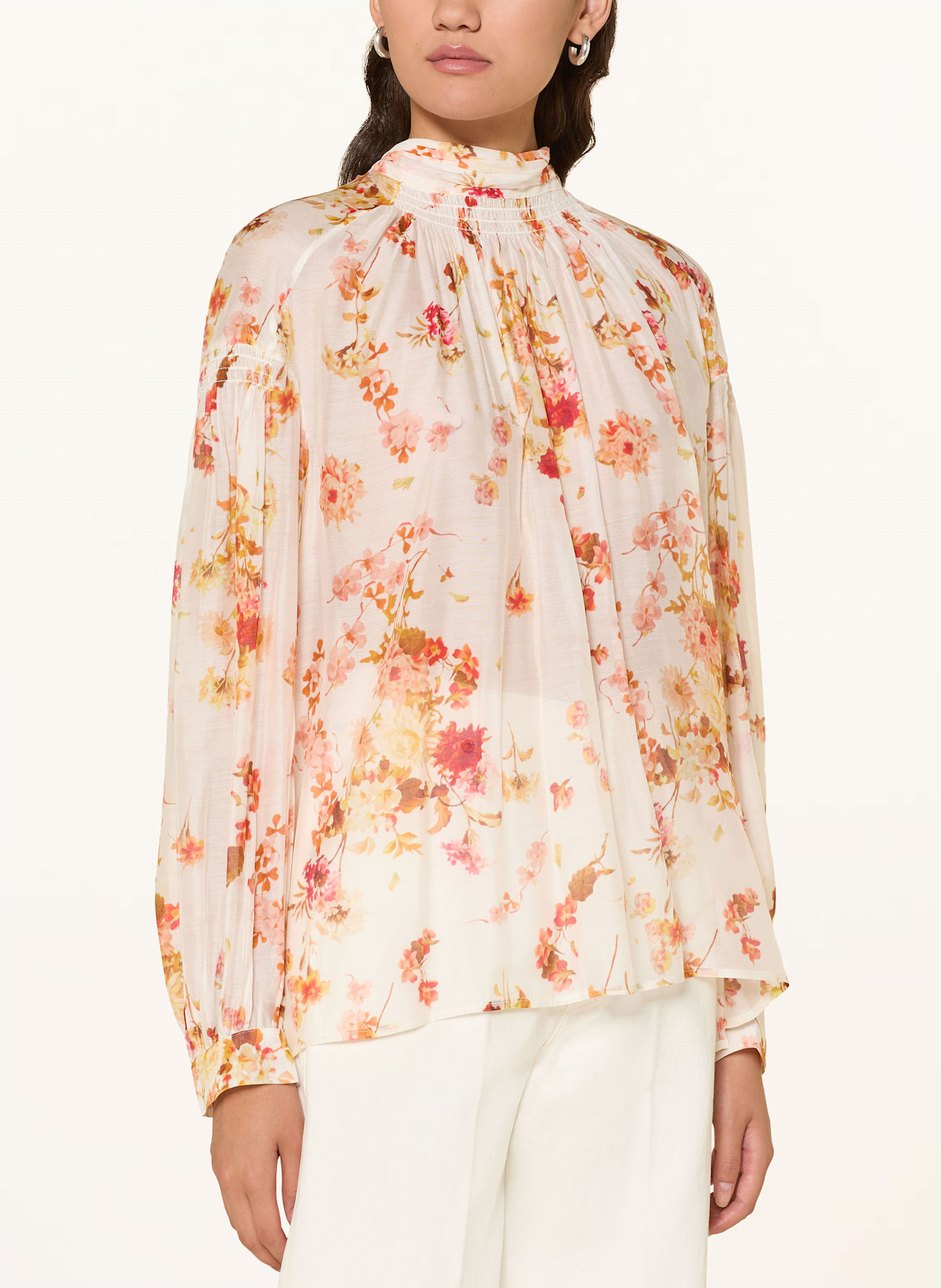 ALLSAINTS Schluppenbluse PEARLA mit Seide: ECRU / GELB / ROT