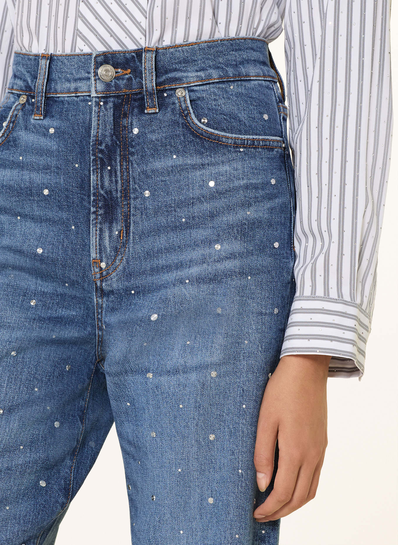 maje Jeansy wide leg z ćwiekami: 0201 BLUE