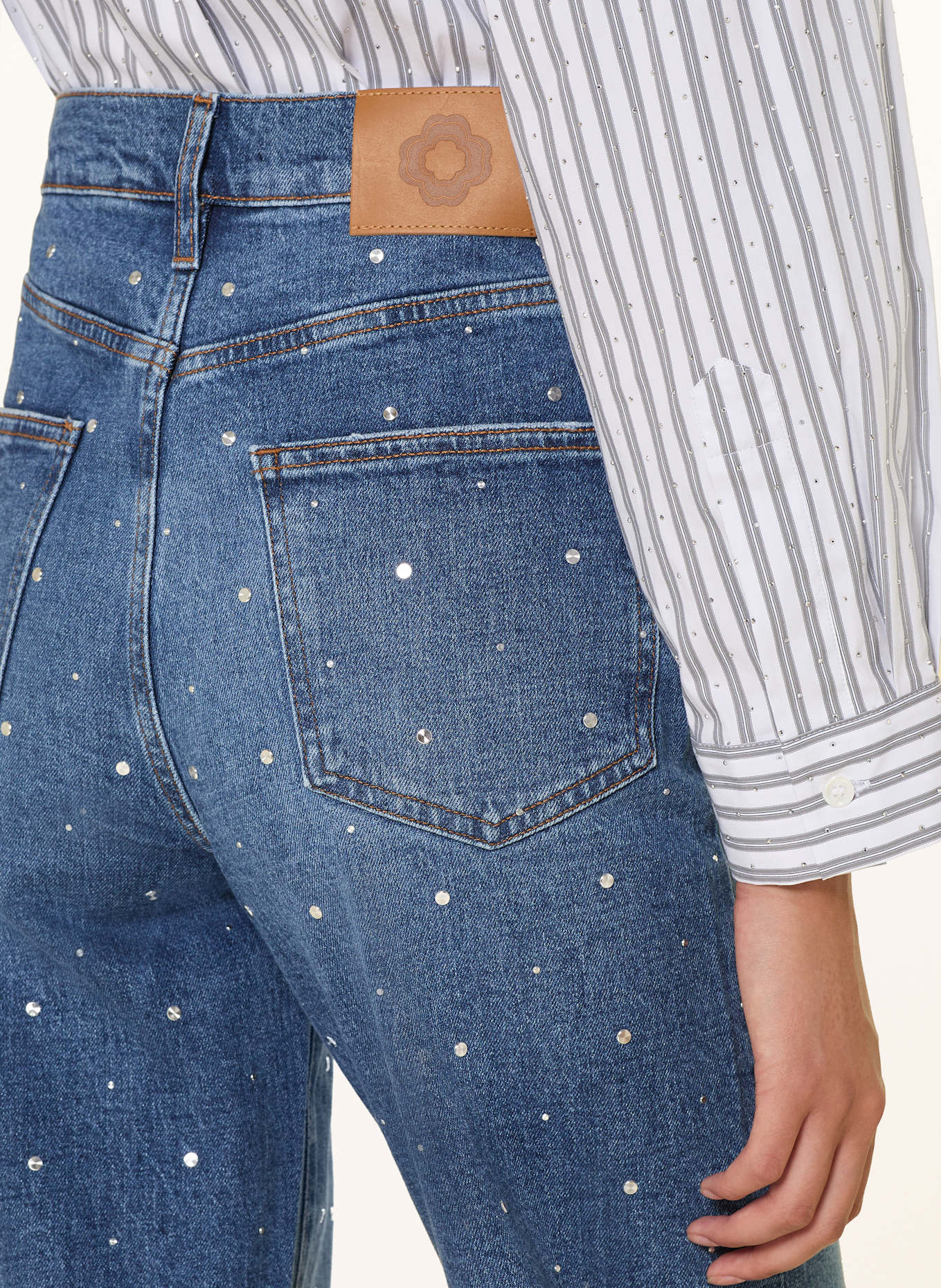 maje Jeansy wide leg z ćwiekami: 0201 BLUE