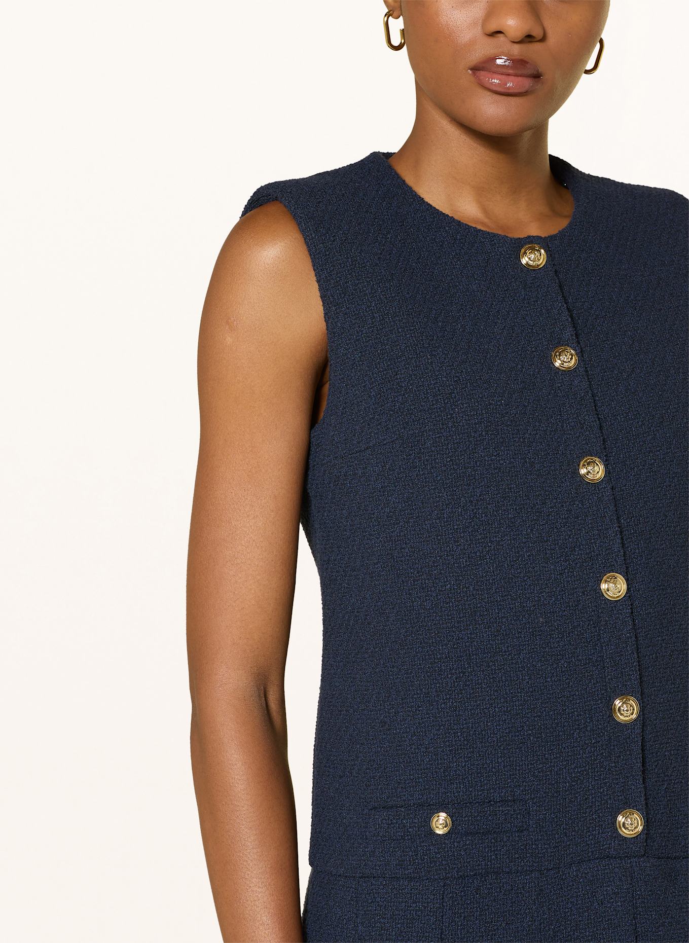 maje Bouclé-Kleid: DUNKELBLAU