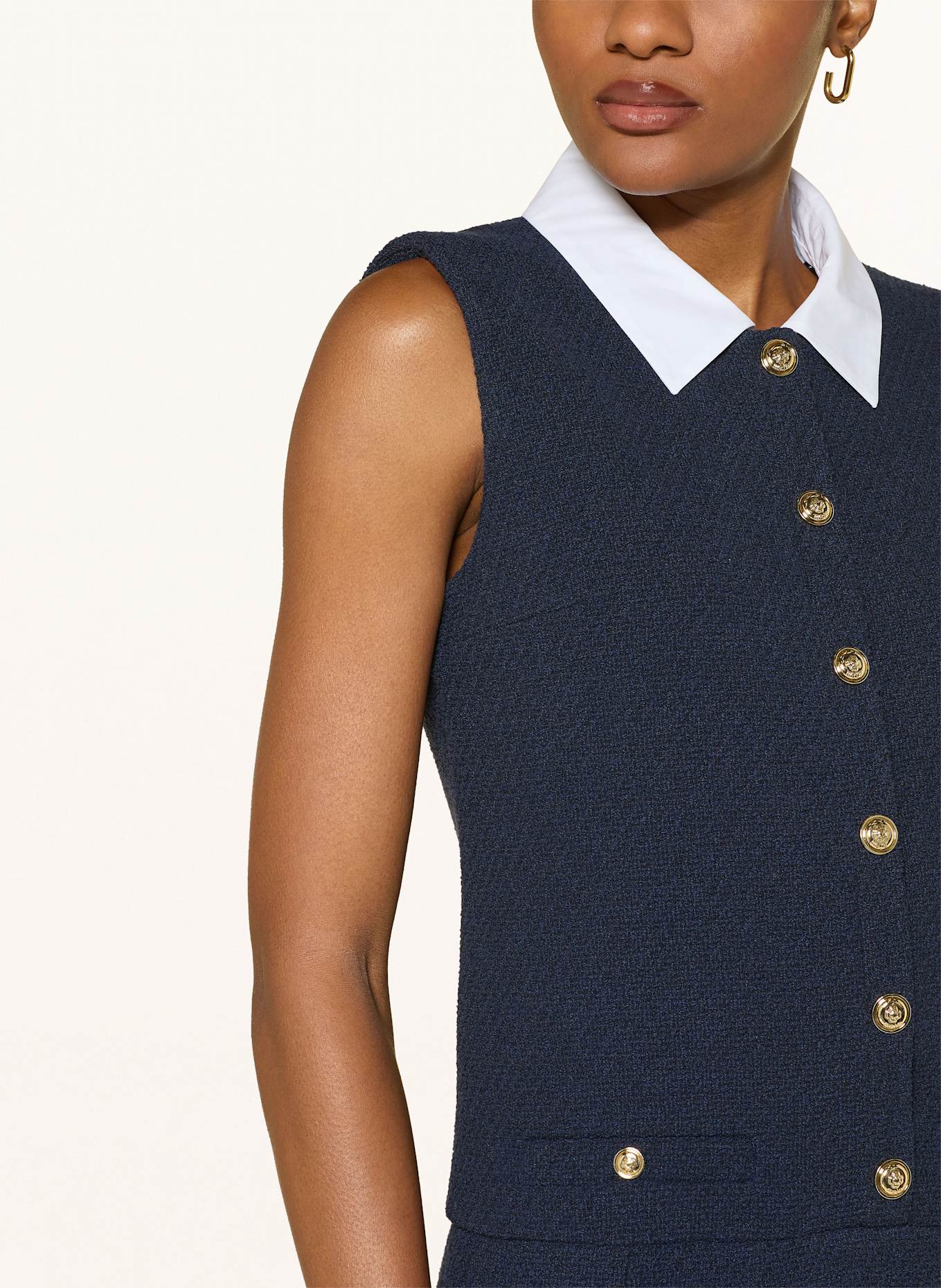 maje Bouclé-Kleid: DUNKELBLAU