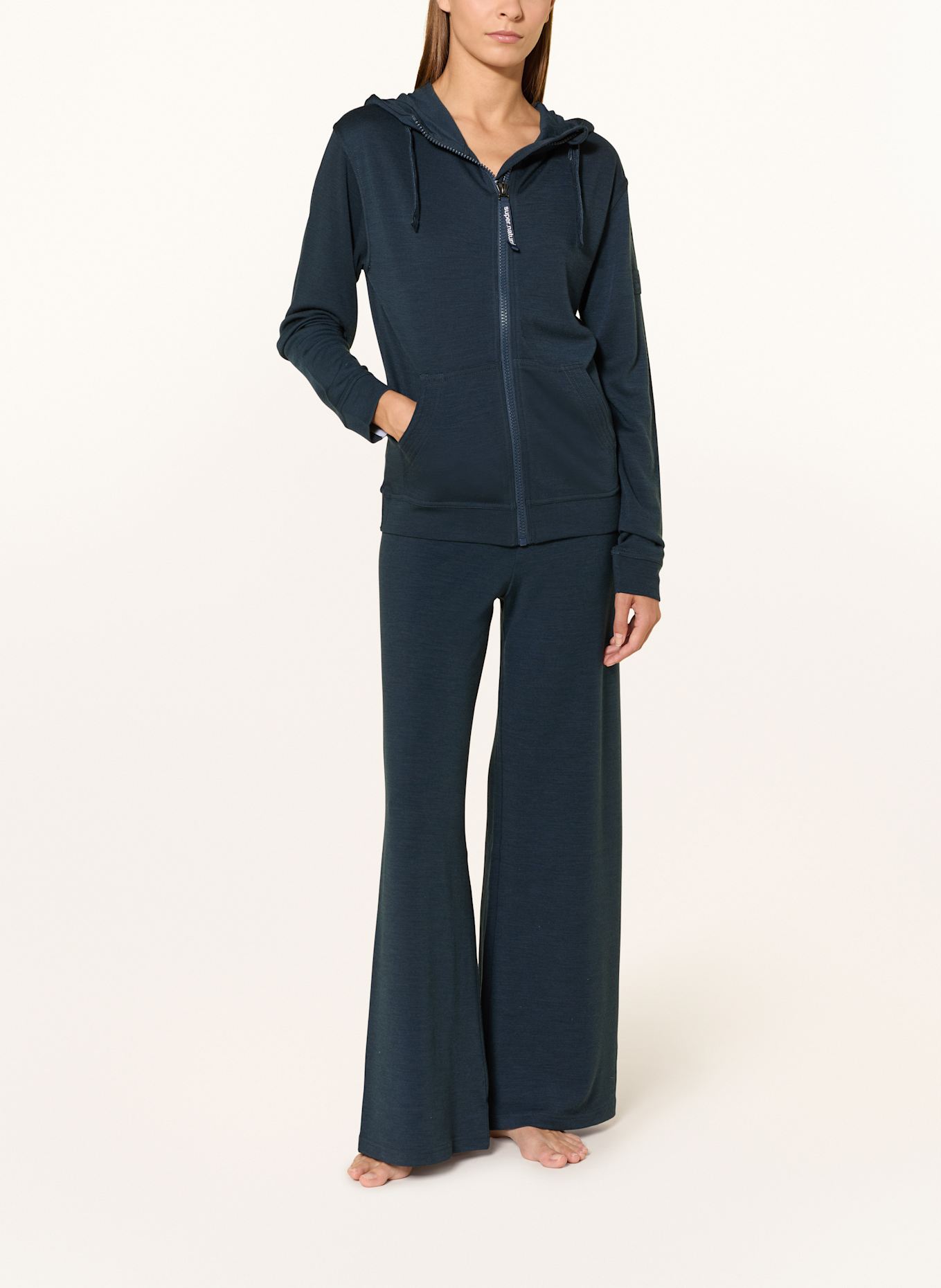 super.natural Bluza rozpinana SOLUTION BIO z wełną merino: GRANATOWY