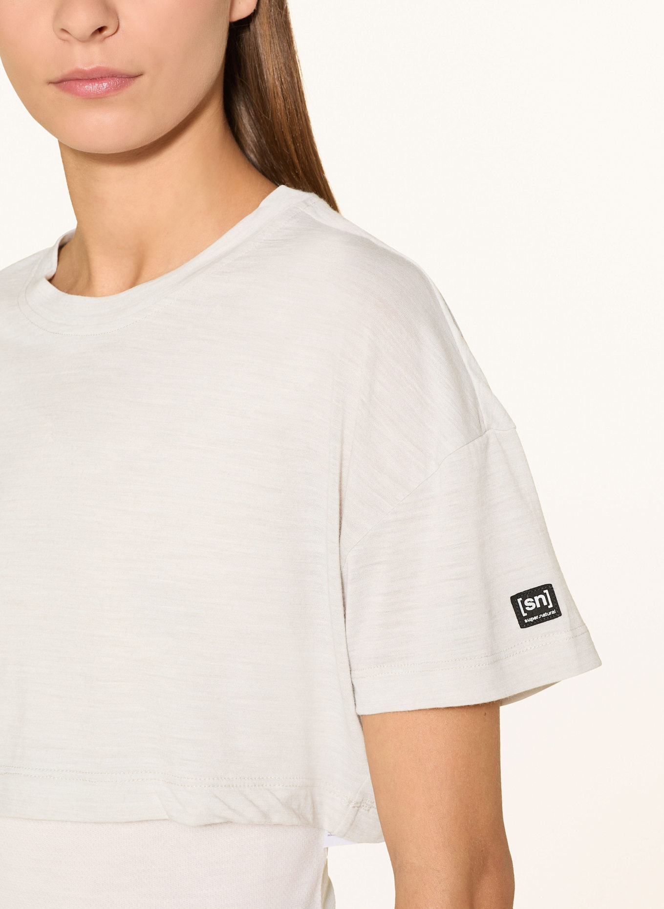 super.natural T-Shirt CROP mit Merinowolle: HELLGRAU