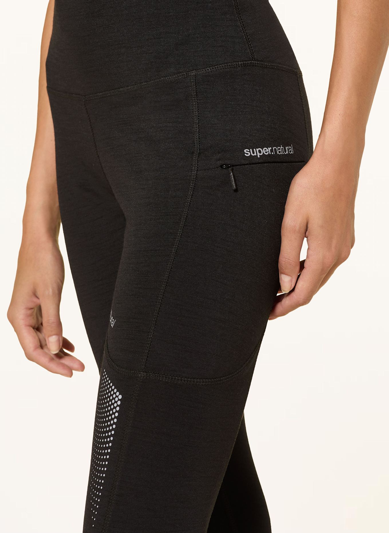 super.natural Tights ACTIVE LIGHTENING mit Merinowolle: SCHWARZ