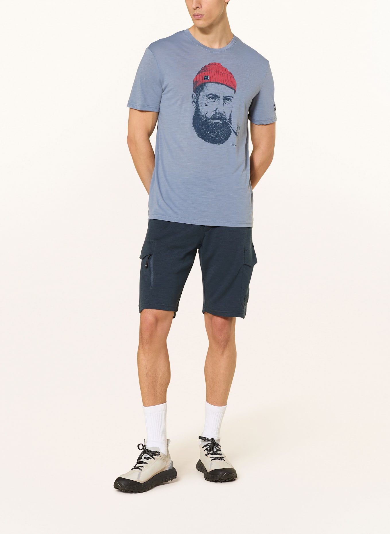 super.natural T-shirt SAILOR z wełną merino: JASNONIEBIESKI