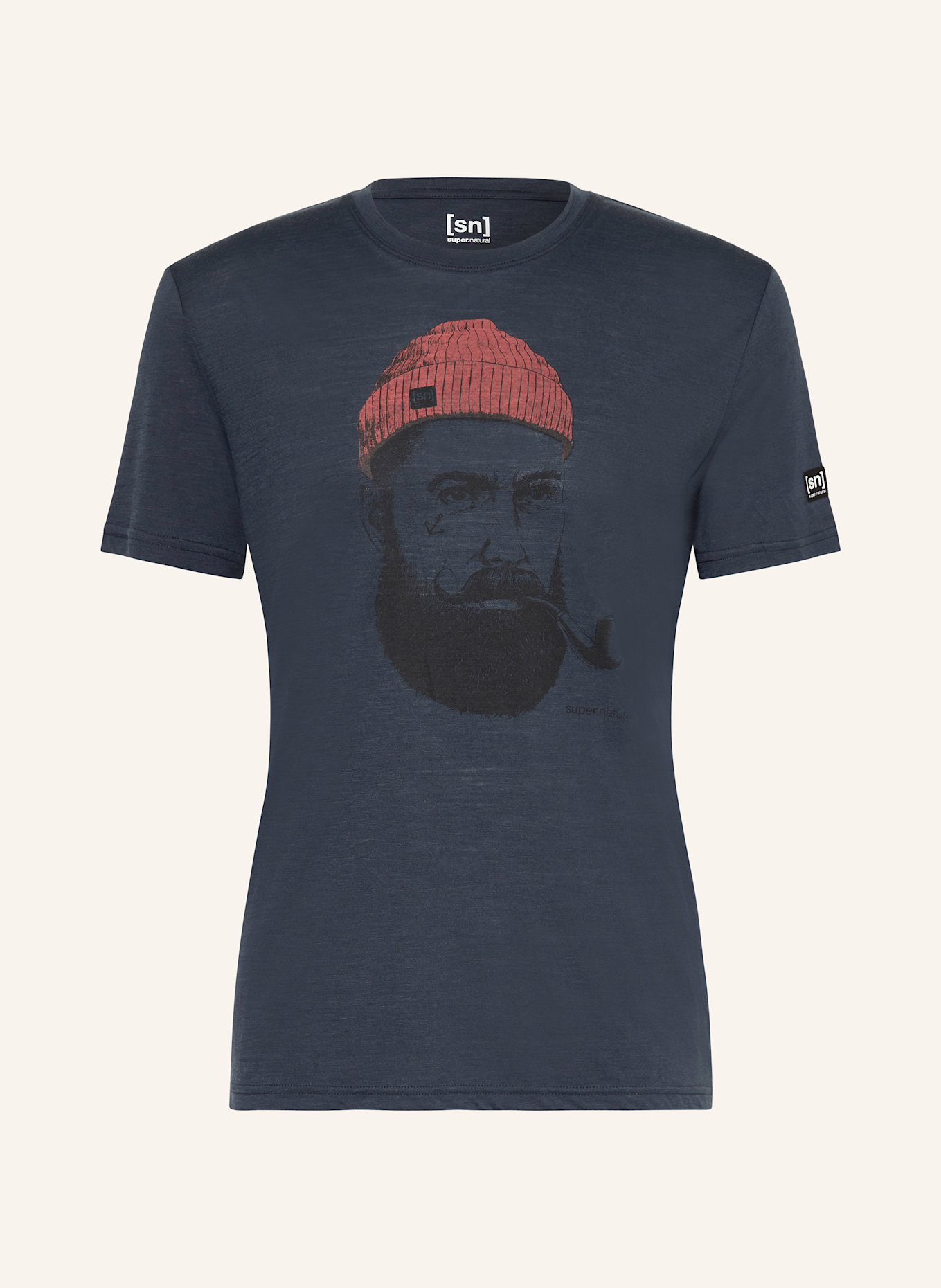 super.natural T-shirt SAILOR z wełną merino: GRANATOWY