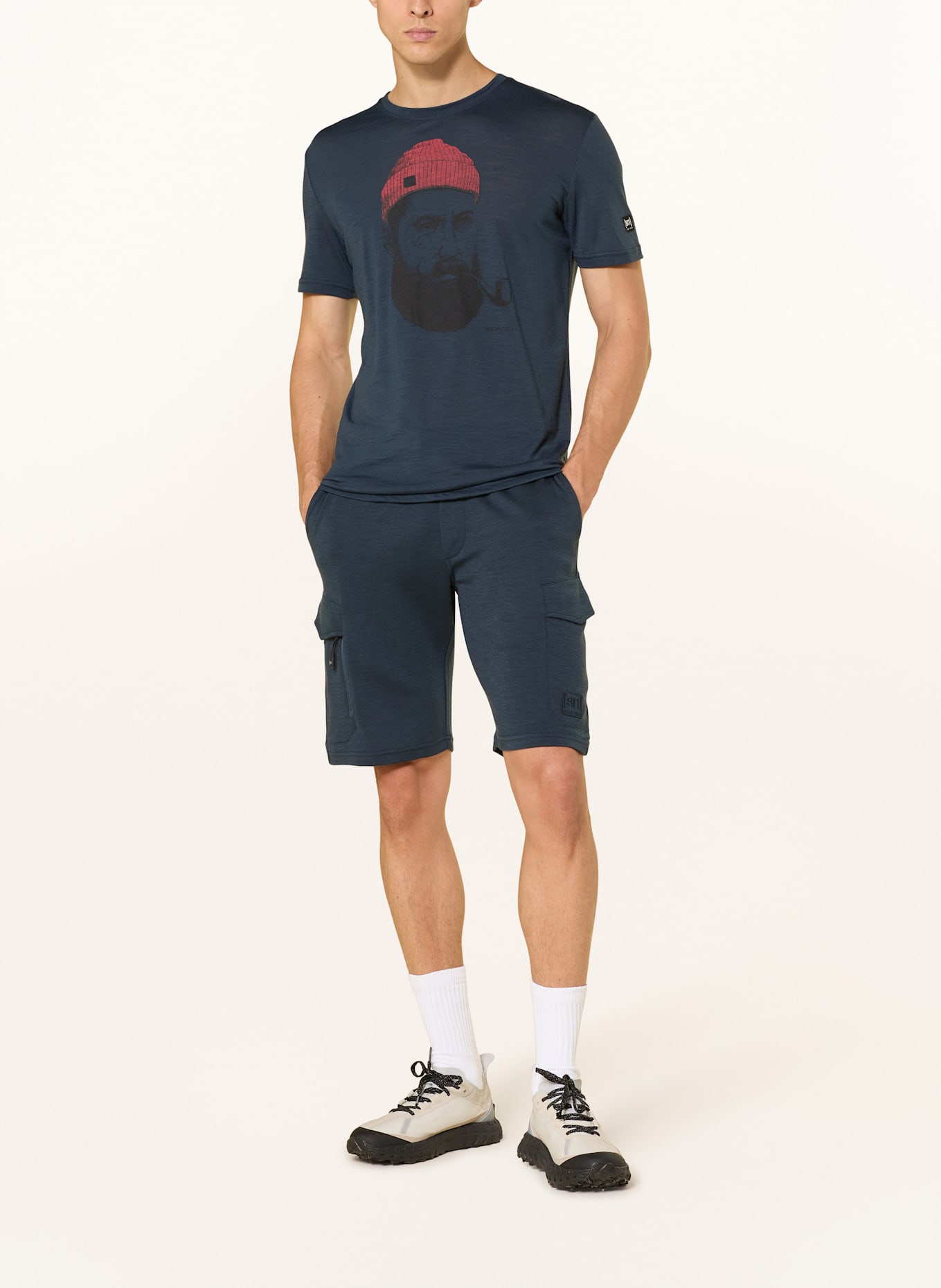 super.natural T-shirt SAILOR z wełną merino: GRANATOWY