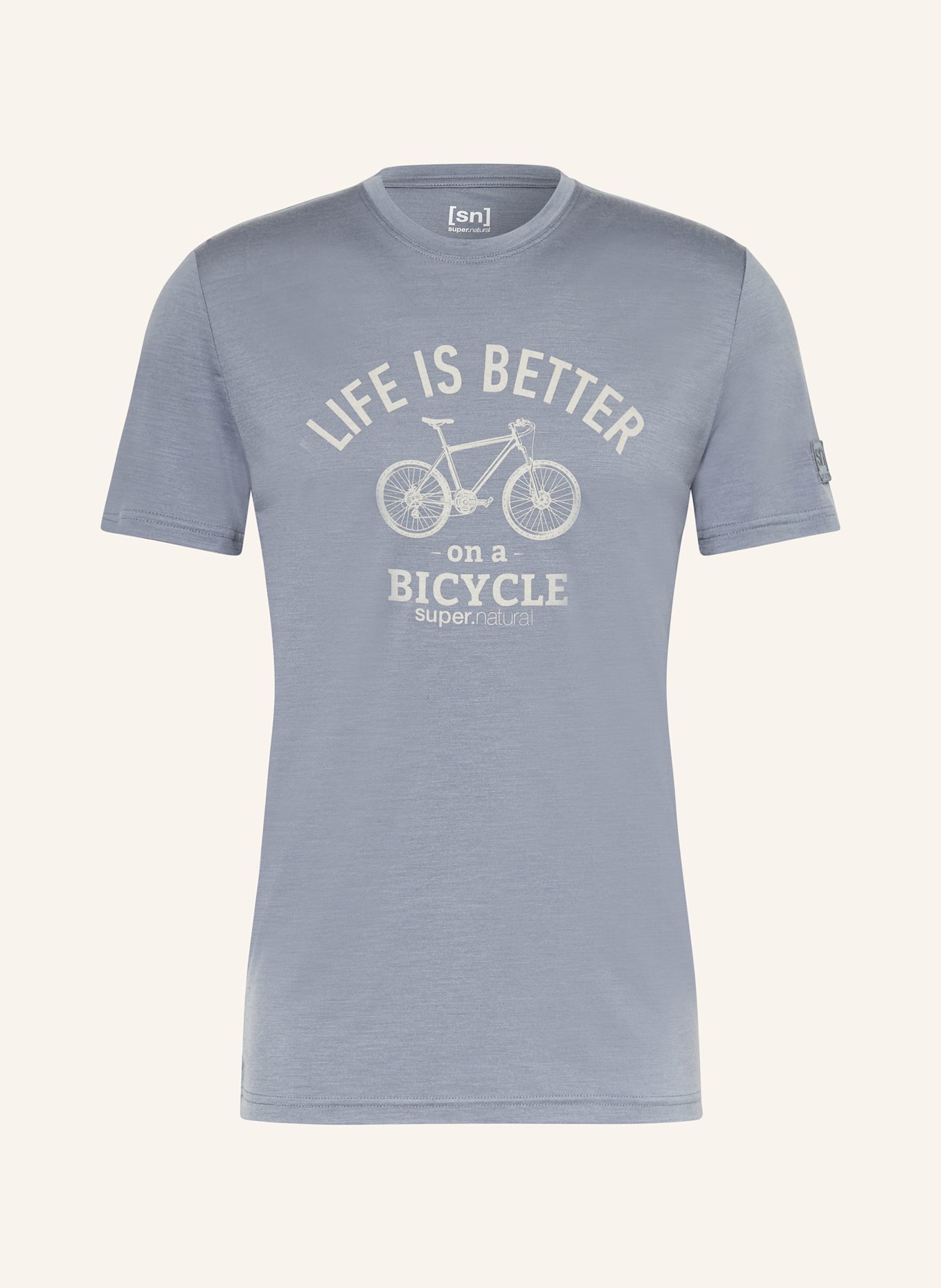 super.natural T-Shirt BETTER BIKE mit Merinowolle: HELLBLAU