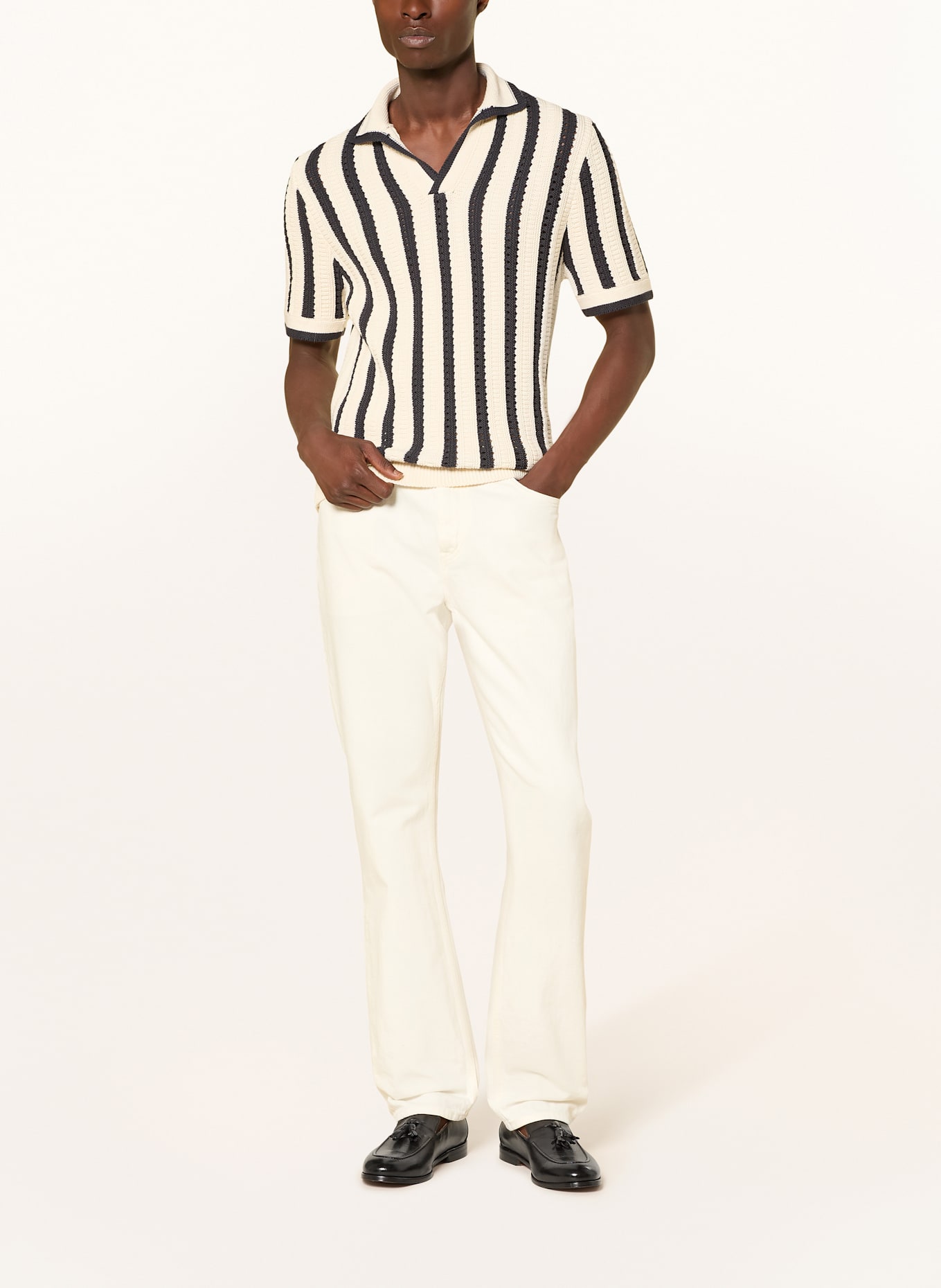 REISS Koszulka polo z dzianiny DUNCAN: GRANATOWY / BIAŁY