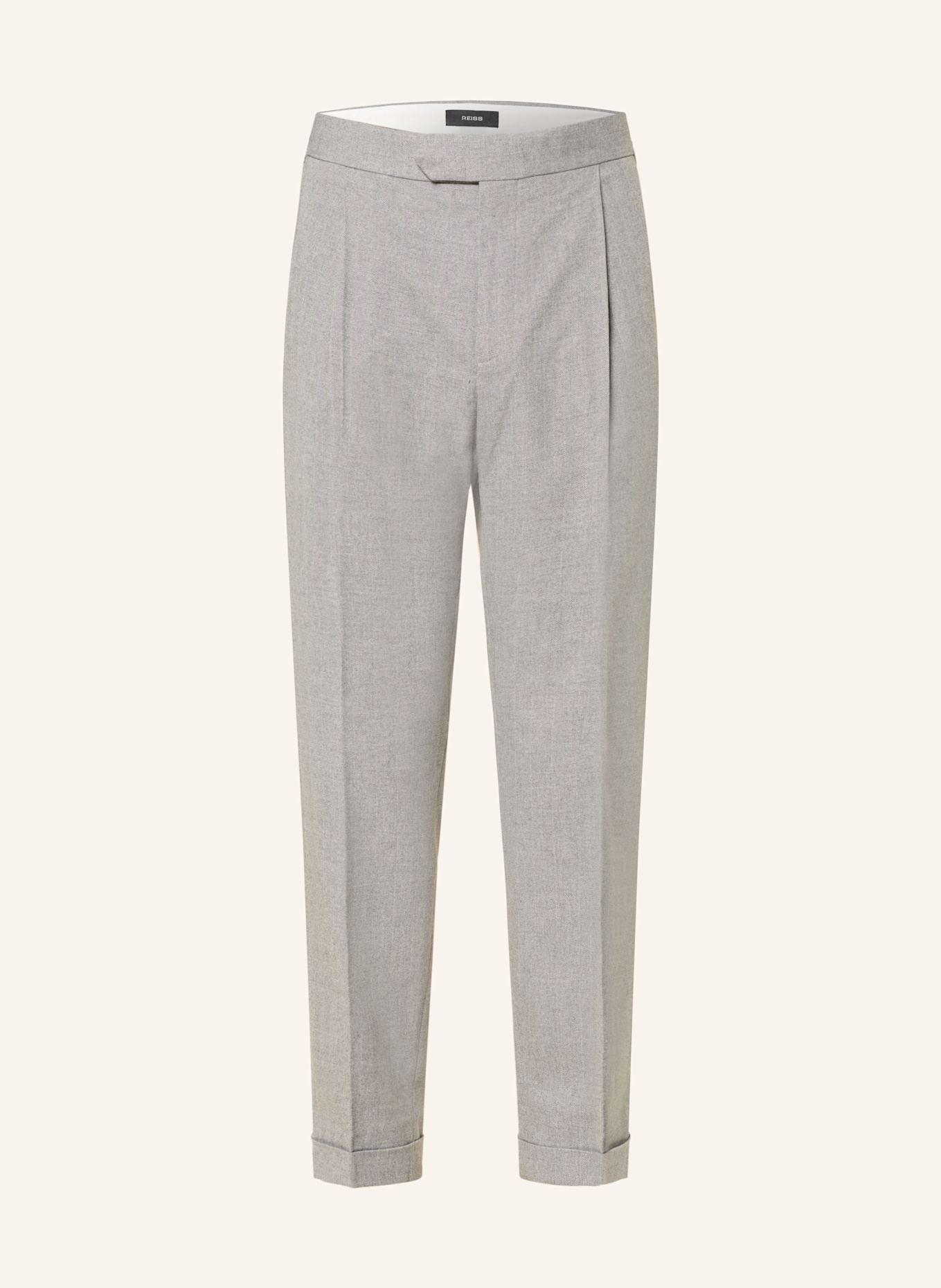 REISS COMPLEX regular fit trousers: GRAY