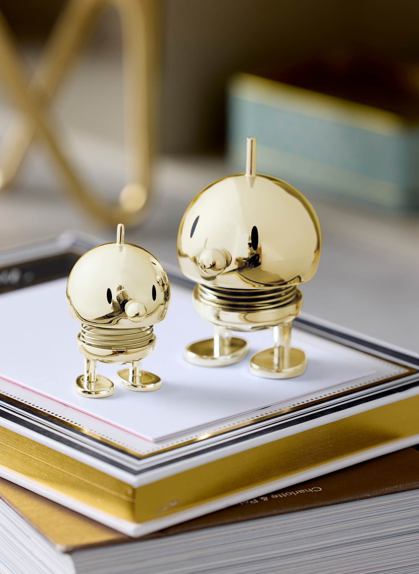 Hoptimist Sada 2 dekorativních figurek BUMBLE XS/S: ZLATÁ