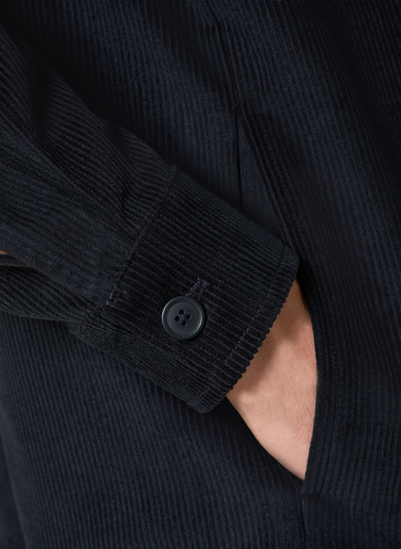 FRED PERRY Overjacket ze sztruksu: GRANATOWY