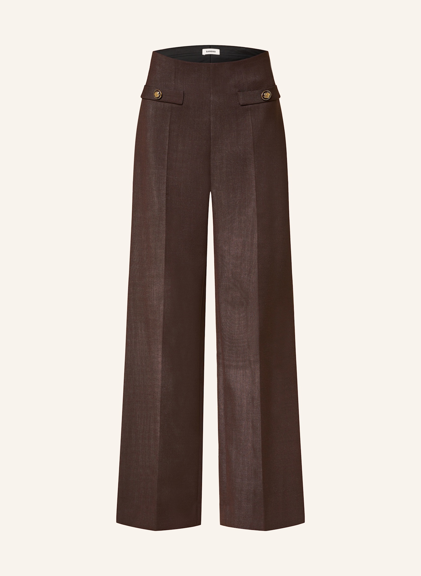 SANDRO Marlenehose: DUNKELBRAUN