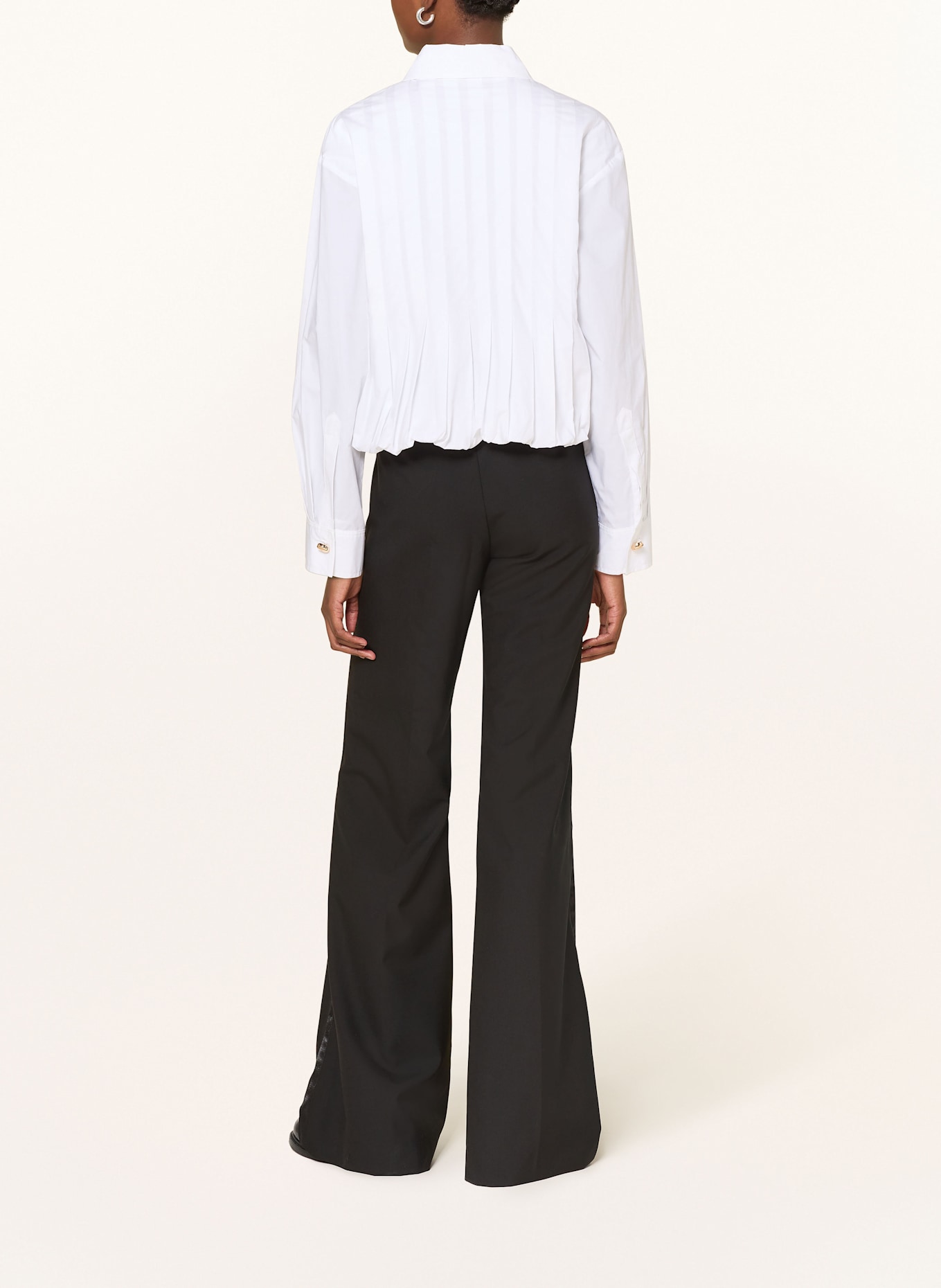 SANDRO Hemdbluse mit Plissees: WEISS