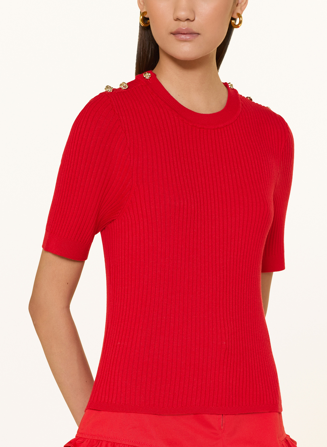 SANDRO Dzianinowa koszulka: CZERWONY