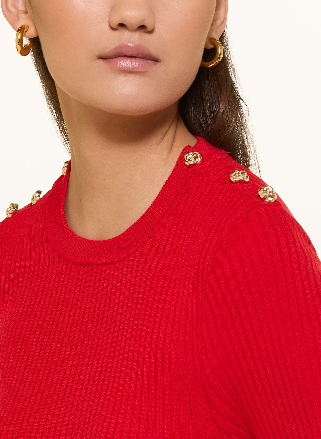 SANDRO Dzianinowa koszulka: CZERWONY