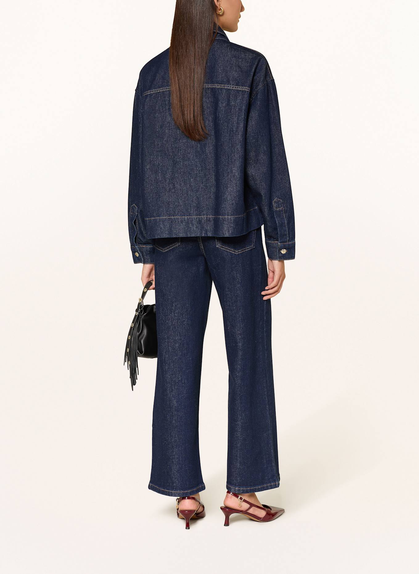 maje Jeansbluse mit abnehmbarer Schluppe: BLAU