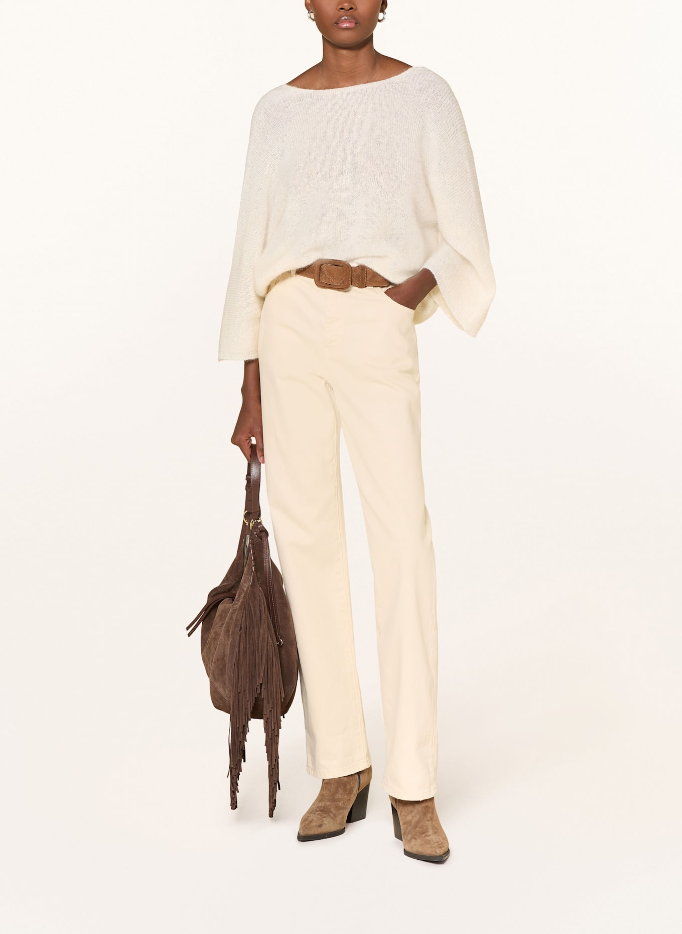 ba&sh Pullover ISAAC mit Mohair und Schmucksteinen: ECRU