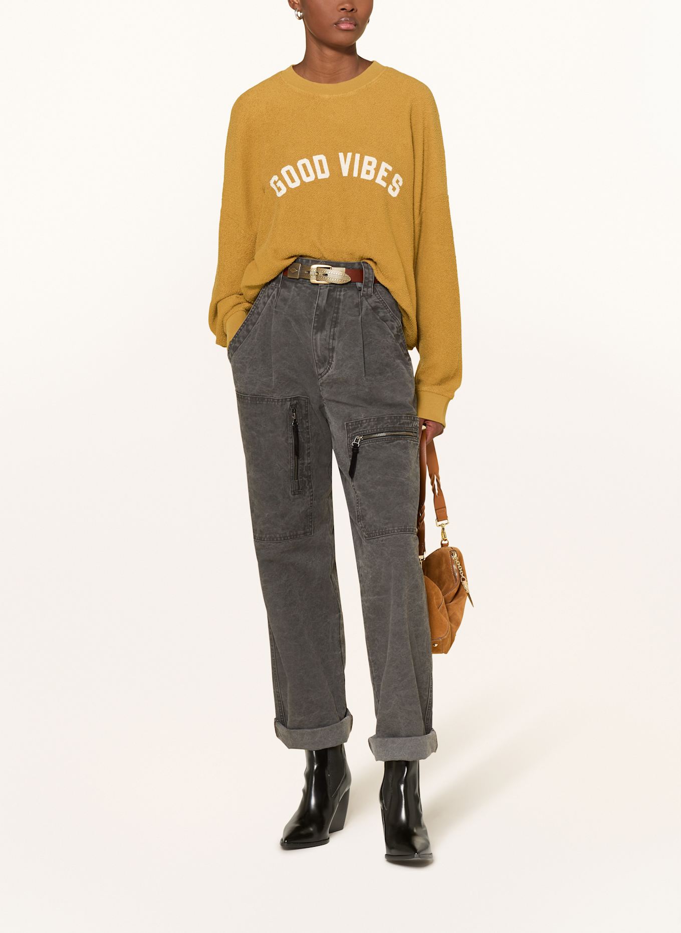 ba&sh Frotteeshirt ROB: DUNKELGELB