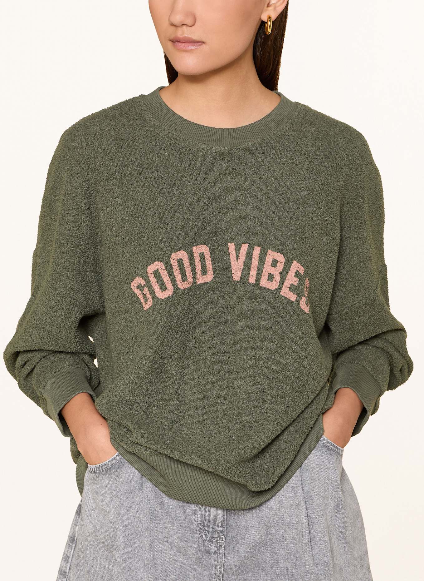 ba&sh Frotteeshirt ROB: DUNKELGRÜN