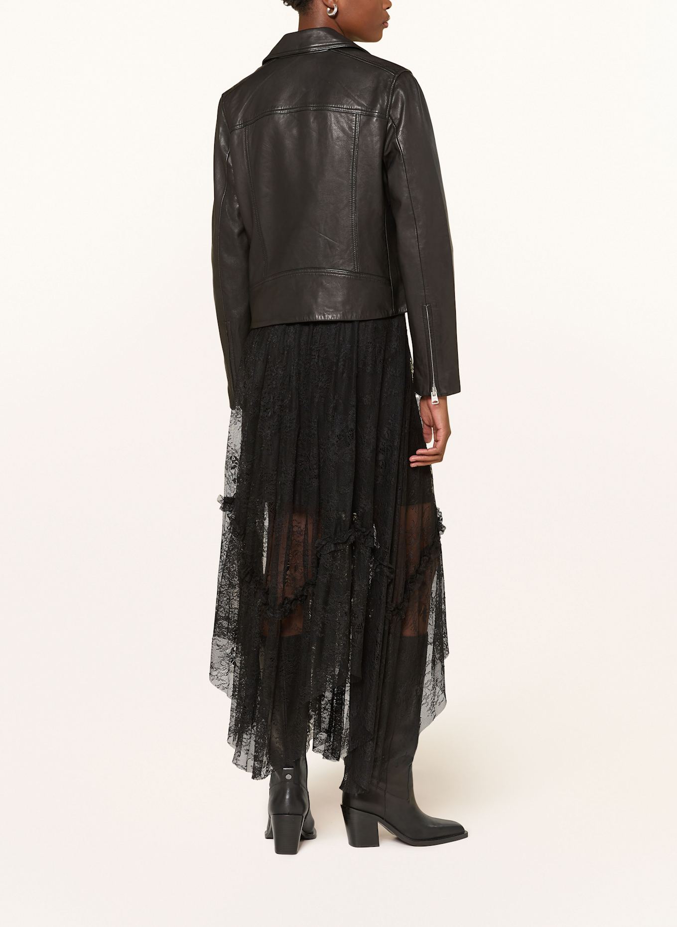 ALLSAINTS Spitzenrock JOSIE: SCHWARZ